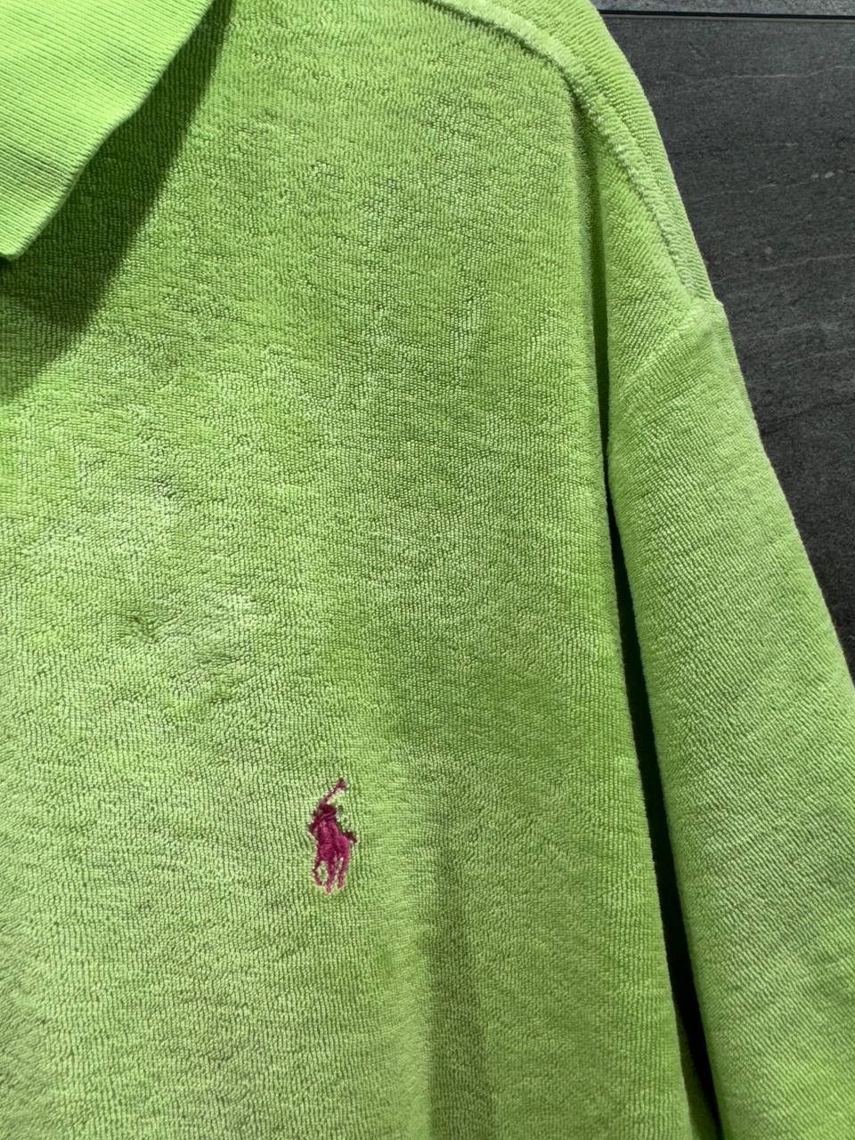 Vintage Polo Ralph Lauren Polo Pile Shirt Fluorescent Green Size US XL / EU 56 / 4 - 3 Thumbnail