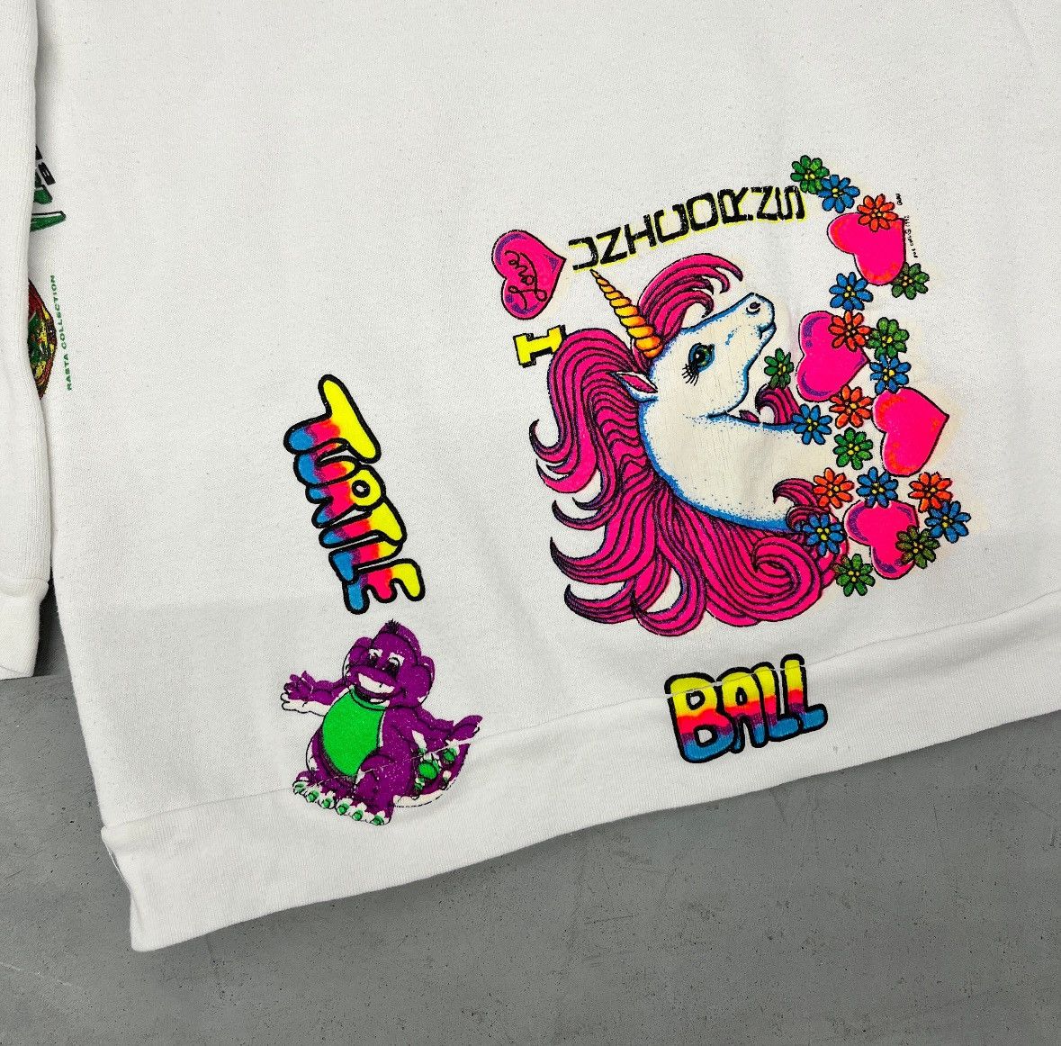 Vintage 1980 Graphic Sweatshirt Experimental Test Print Unfinished Size US L / EU 52-54 / 3 - 6 Thumbnail