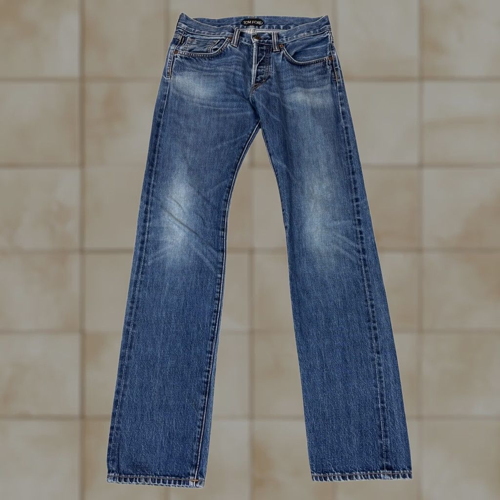 Tom Ford Tom Ford Jeans Straight Selvedge Mens 28x33 Quiet Luxury TFD002 Blue Regular 28 33 Mens Jeans Size US 28 / EU 44 - 1 Thumbnail