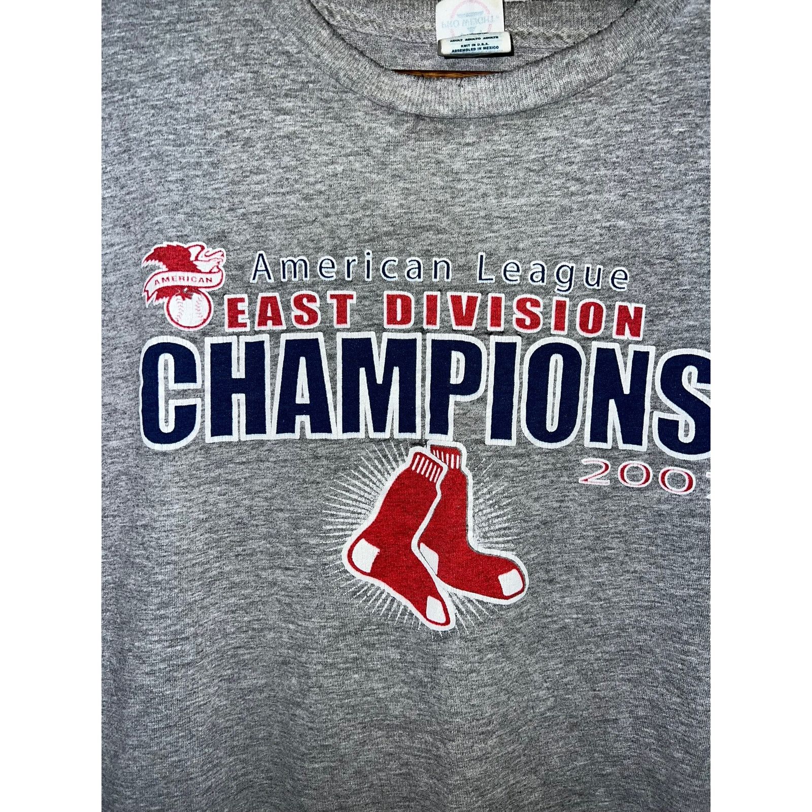 Delta Vintage Red Sox Shirt Champs 2007 Gray Baseball Tee Worn M Size US M / EU 48-50 / 2 - 4 Thumbnail