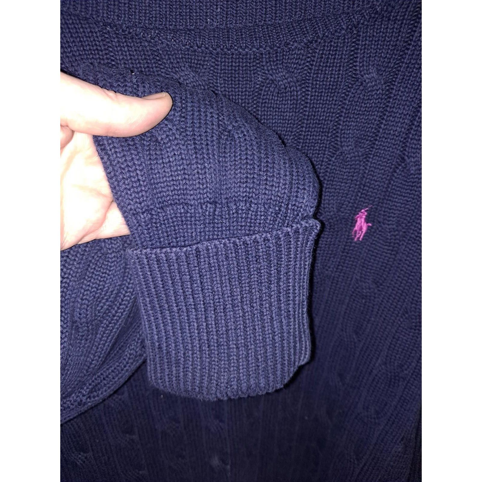 Ralph Lauren Ralph Lauren Sport Cable Knit Blue Turtleneck Sweater 100% C Size US L / EU 52-54 / 3 - 5 Thumbnail