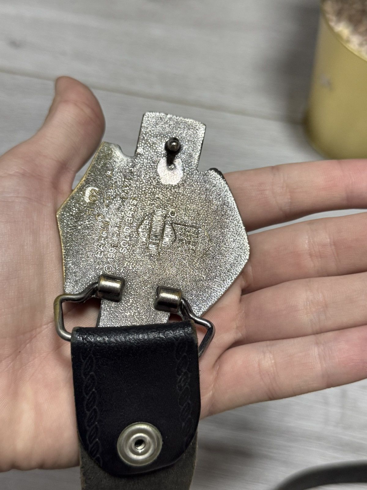Harley Davidson Harley Davidson leather metallic buckle belt Size ONE SIZE - 3 Thumbnail