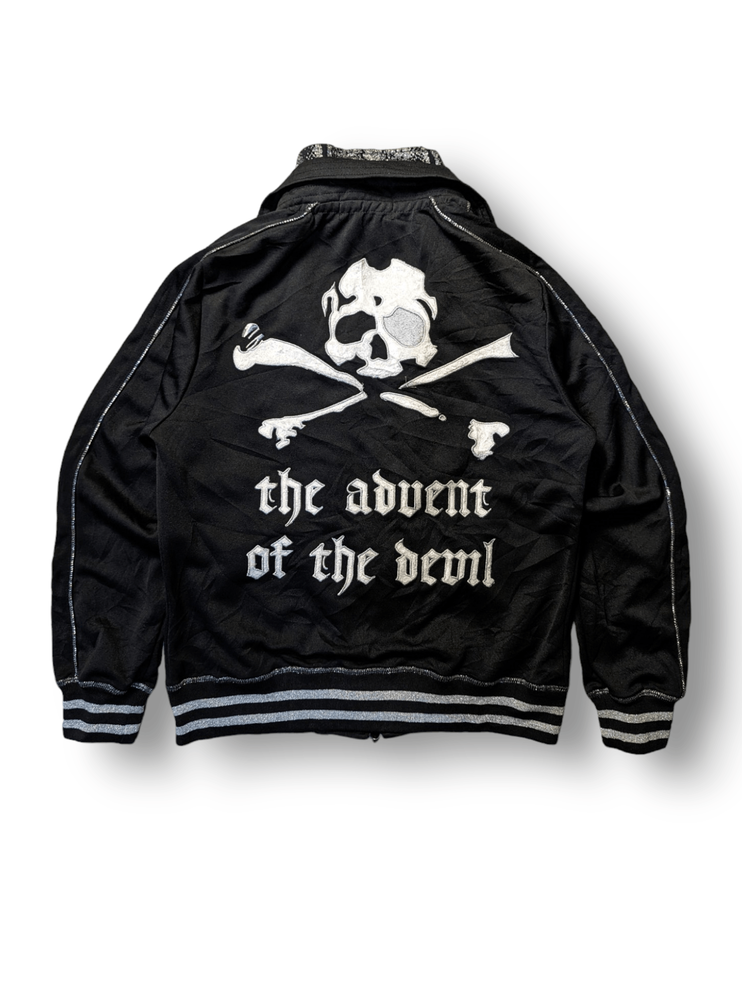 image of Archival Clothing Mastermind Skull Inspired Sweater Jacket By Redcomet in Black, Men's (Size Medium