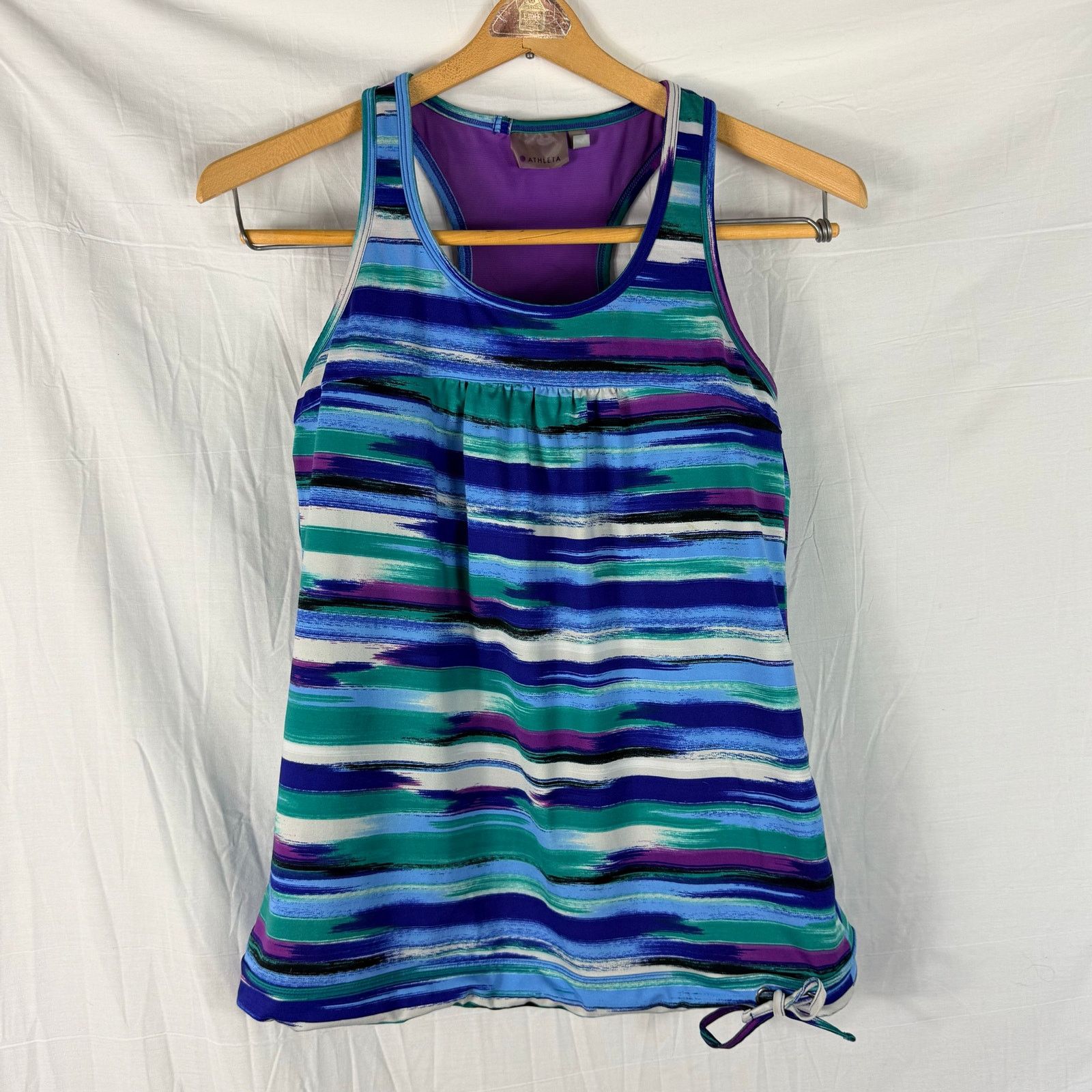Athleta Athleta Tinker Tank S Blue/Green Print Built in Bra 581409 Size S / US 4 / IT 40 - 1 Thumbnail