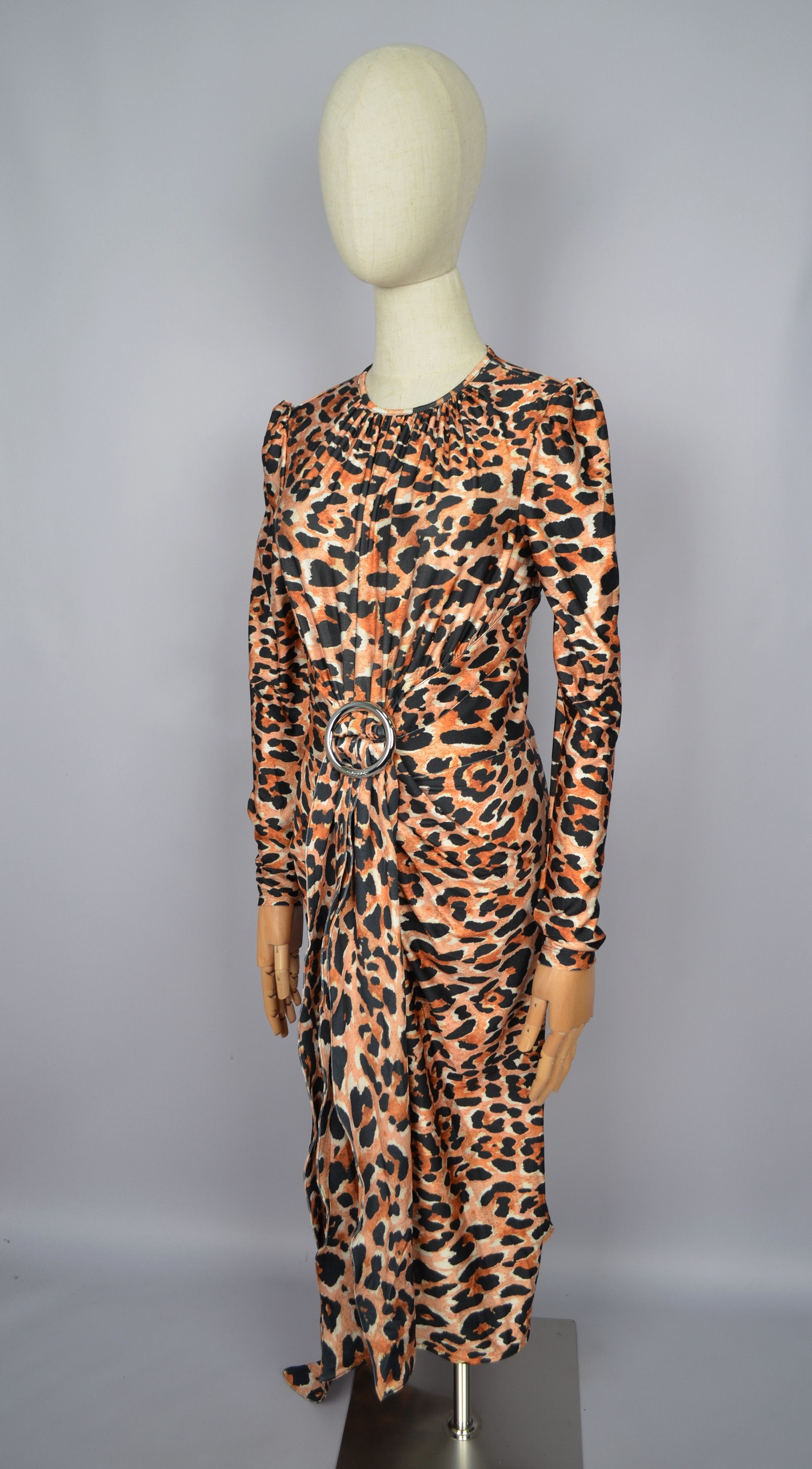 Designer × H&M × Paco Rabanne H&M x Paco Rabanne Dress Leopard Print Buckle Detail Stretch Size XS / US 0-2 / IT 36-38 - 8 Thumbnail