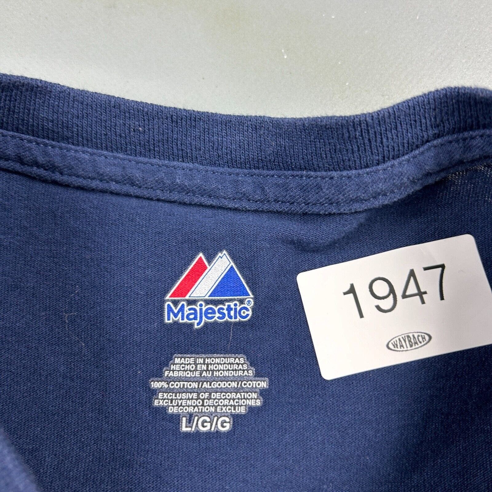 Majestic VINTAGE | New York Yankees Arch Logo Baseball T-Shirt sz L Size US L / EU 52-54 / 3 - 6 Thumbnail