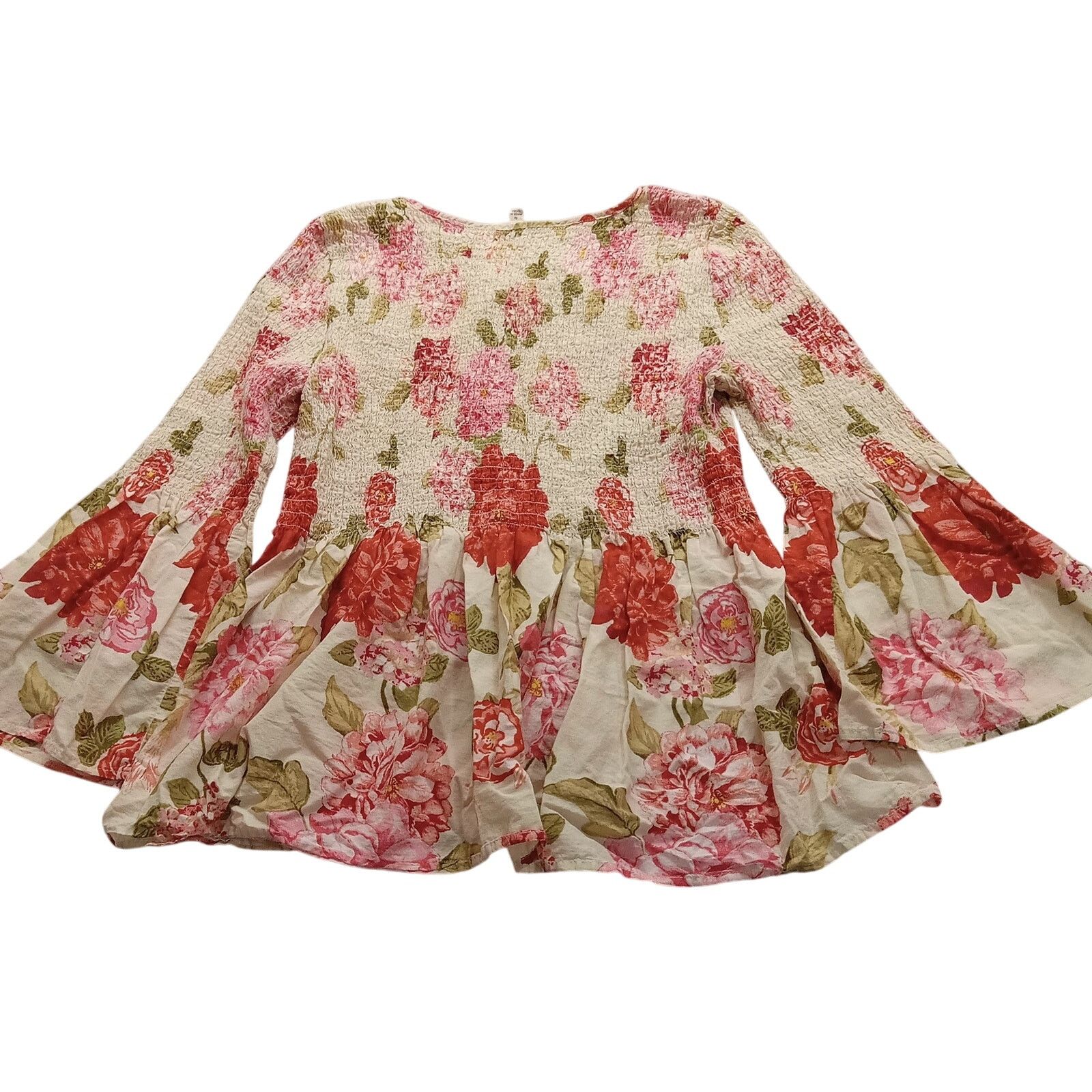 & Other Stories Jane And Delancey Top M Bell Sleeve Blouse Floral Cotton Size M / US 6-8 / IT 42-44 - 2 Thumbnail