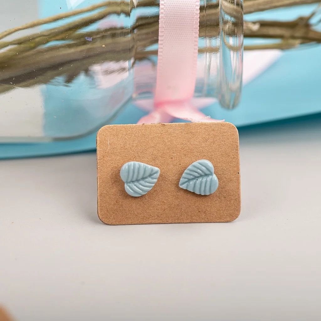 Jewelry Leaves Stud Earrings Ceramic Ear Gift For Her Size ONE SIZE - 1 Preview