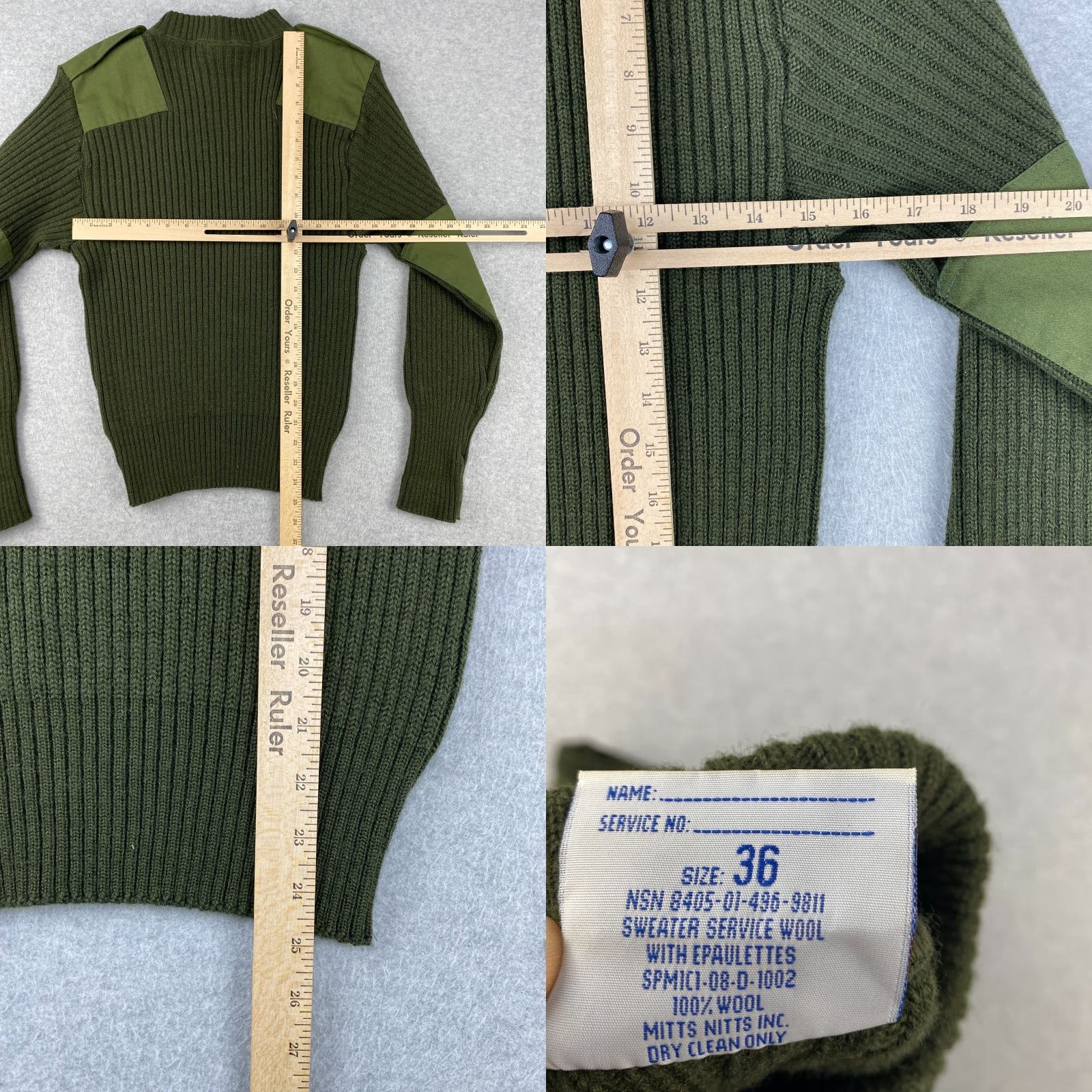 Vintage DSCP Wool Sweater Mens 36 Green US Military Valor Collection Logo Pullover Crew Neck All Seasons Knit Wool Regular Size US M / EU 48-50 / 2 - 8 Thumbnail