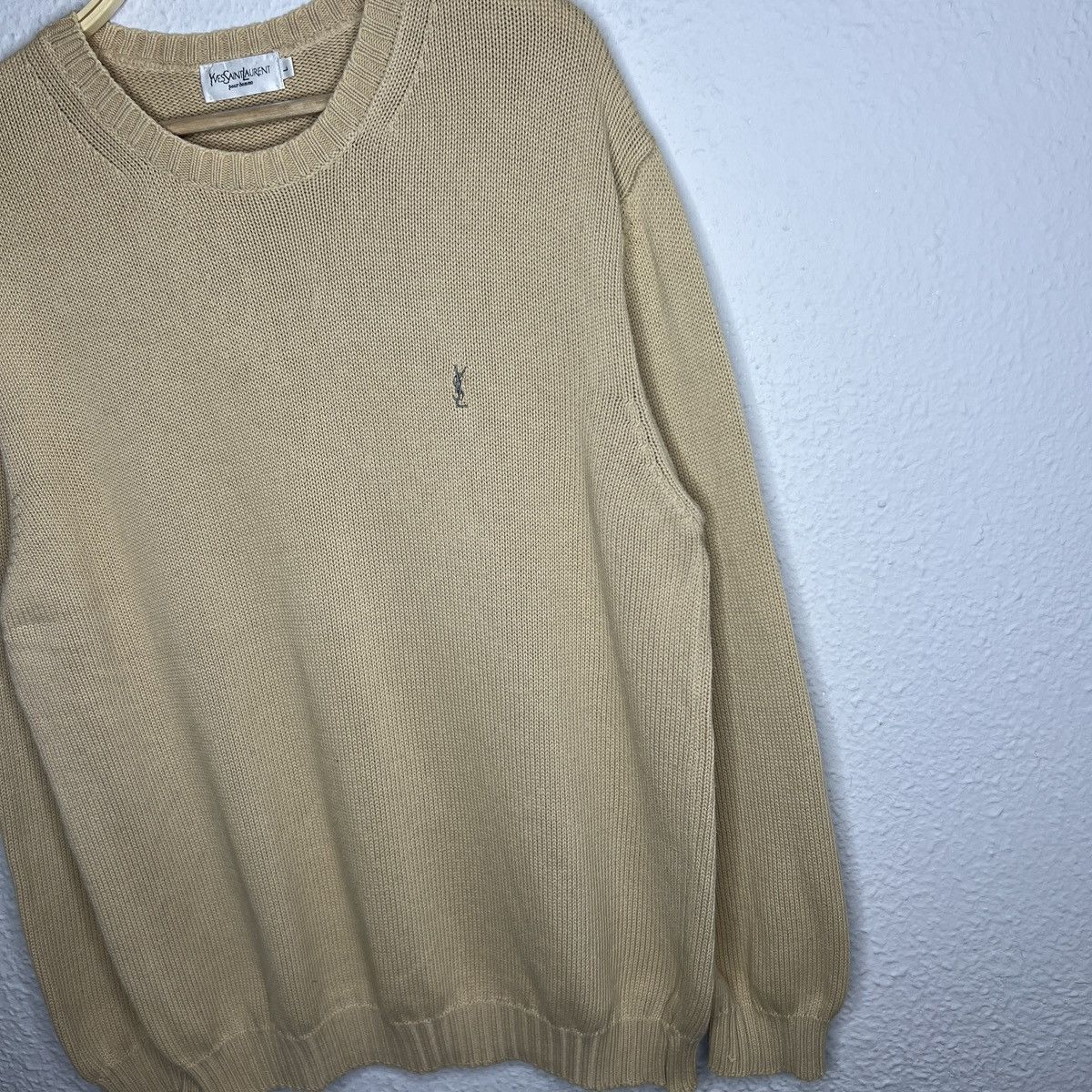 Yves Saint Laurent Yves Saint Laurent YSL Jumper Sweater Knitwear Beige Size US L / EU 52-54 / 3 - 3 Thumbnail