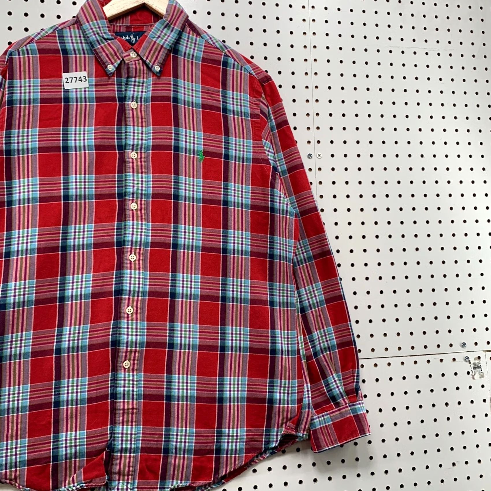 Ralph Lauren Ralph Lauren Button Down Shirt Men L Red Blue Plaid Long Sleeve Custom Fit Size US L / EU 52-54 / 3 - 4 Thumbnail