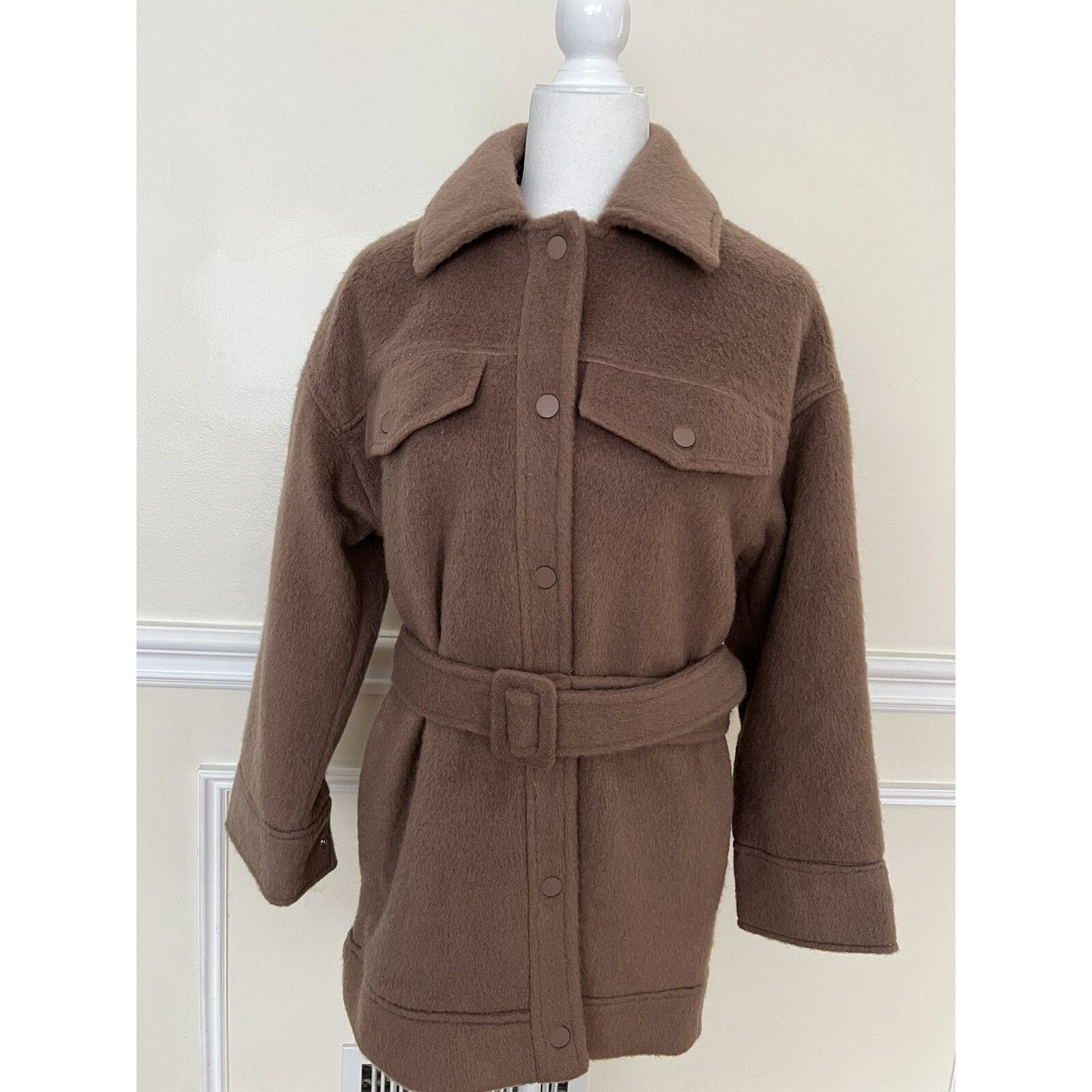 Topshop Topshop shacket coat women Lining Wool Blend size 4 A003050 Size S / US 4 / IT 40 - 4 Thumbnail