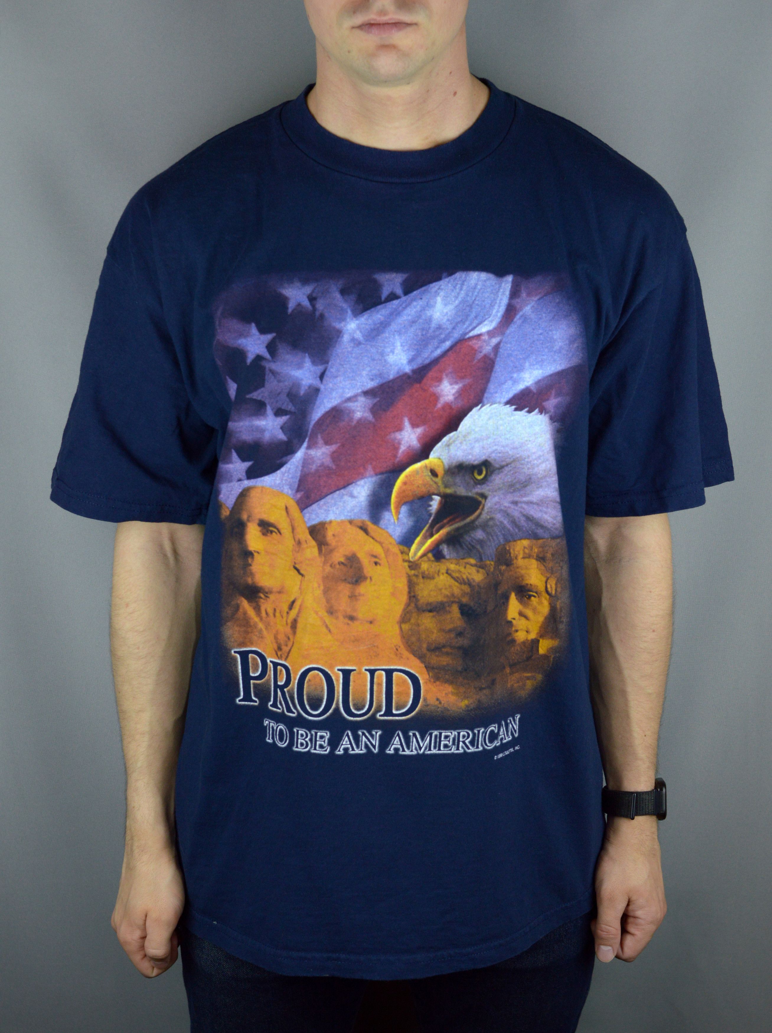 Tultex × Vintage Vintage Proud To Be An American 90s t shirt Size US XL / EU 56 / 4 - 1 Thumbnail