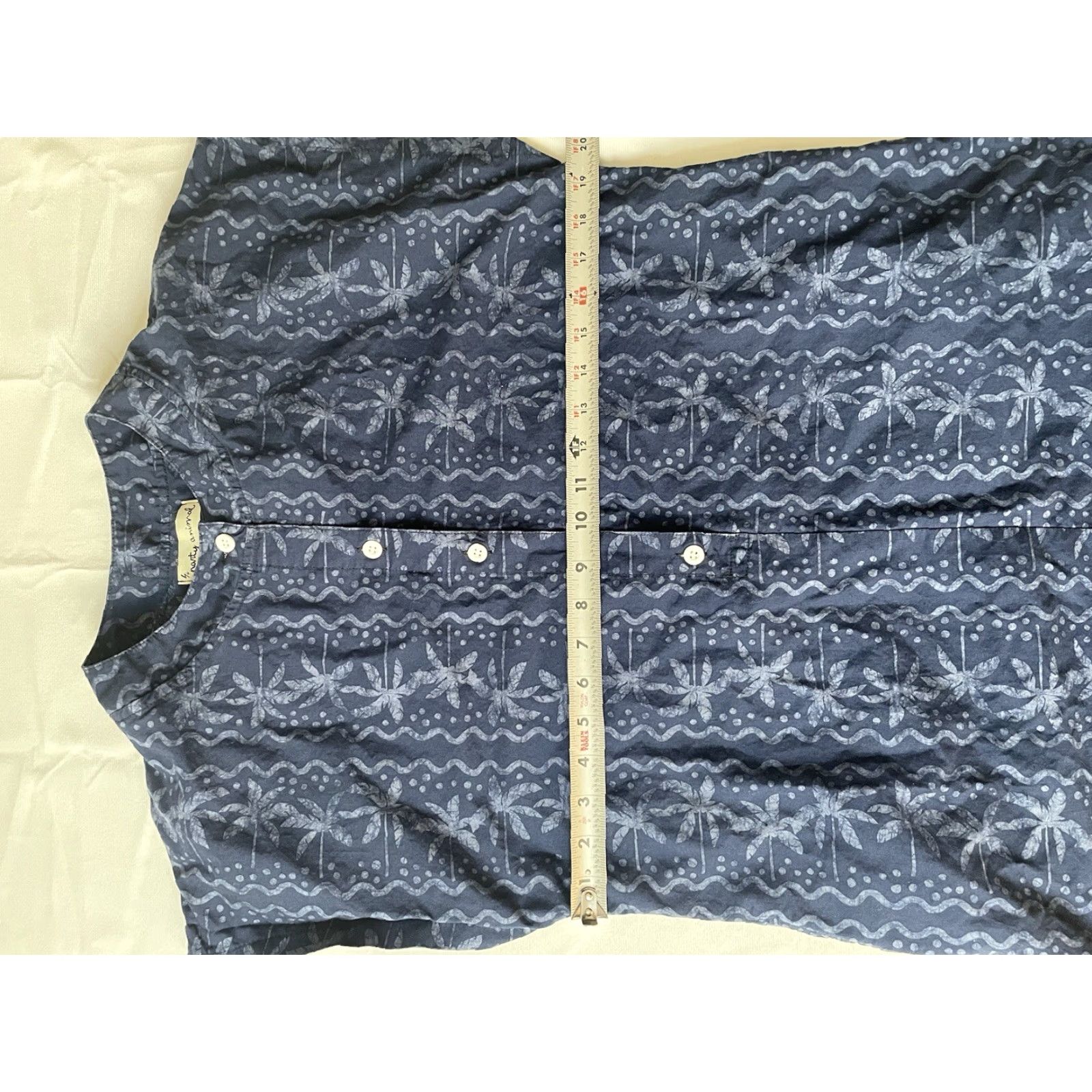 Vintage VINTAGE 90s Y2K Coastal Party Animal Shift Dress Navy Blue Beach Palm MIDI Med Party/Midi Shift Dress Women M Blue 90s Vintage Women Shift Dress Size M / US 6-8 / IT 42-44 - 6 Thumbnail