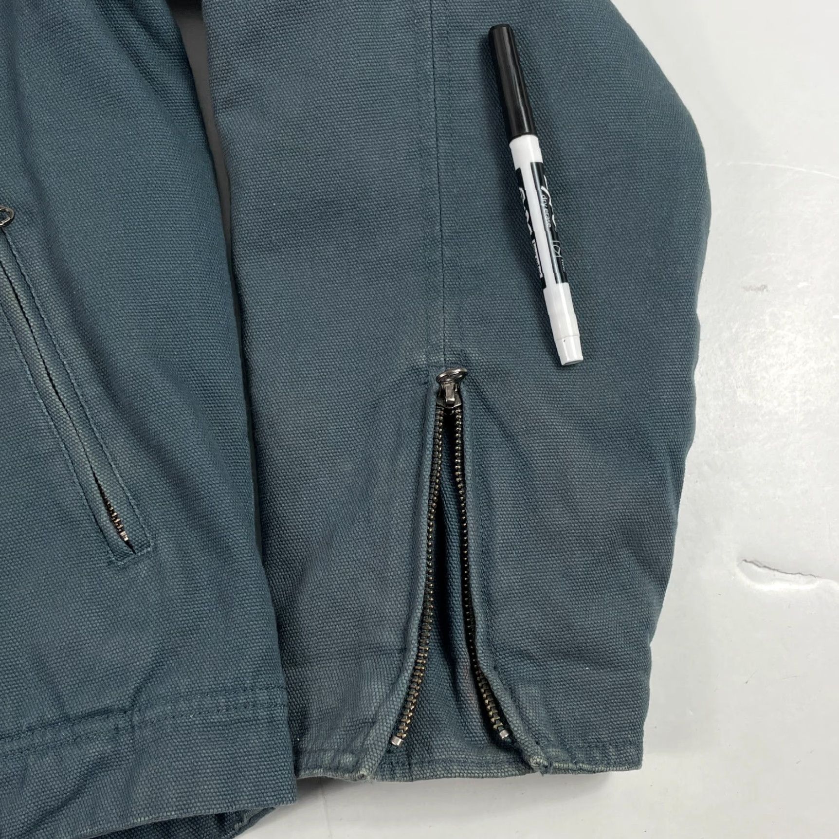 Vintage Duluth Jacket Mens Large Blue Canvas Workwear Bomber Zip Pockets Lined Zippered Cuffs L Size US L / EU 52-54 / 3 - 5 Thumbnail