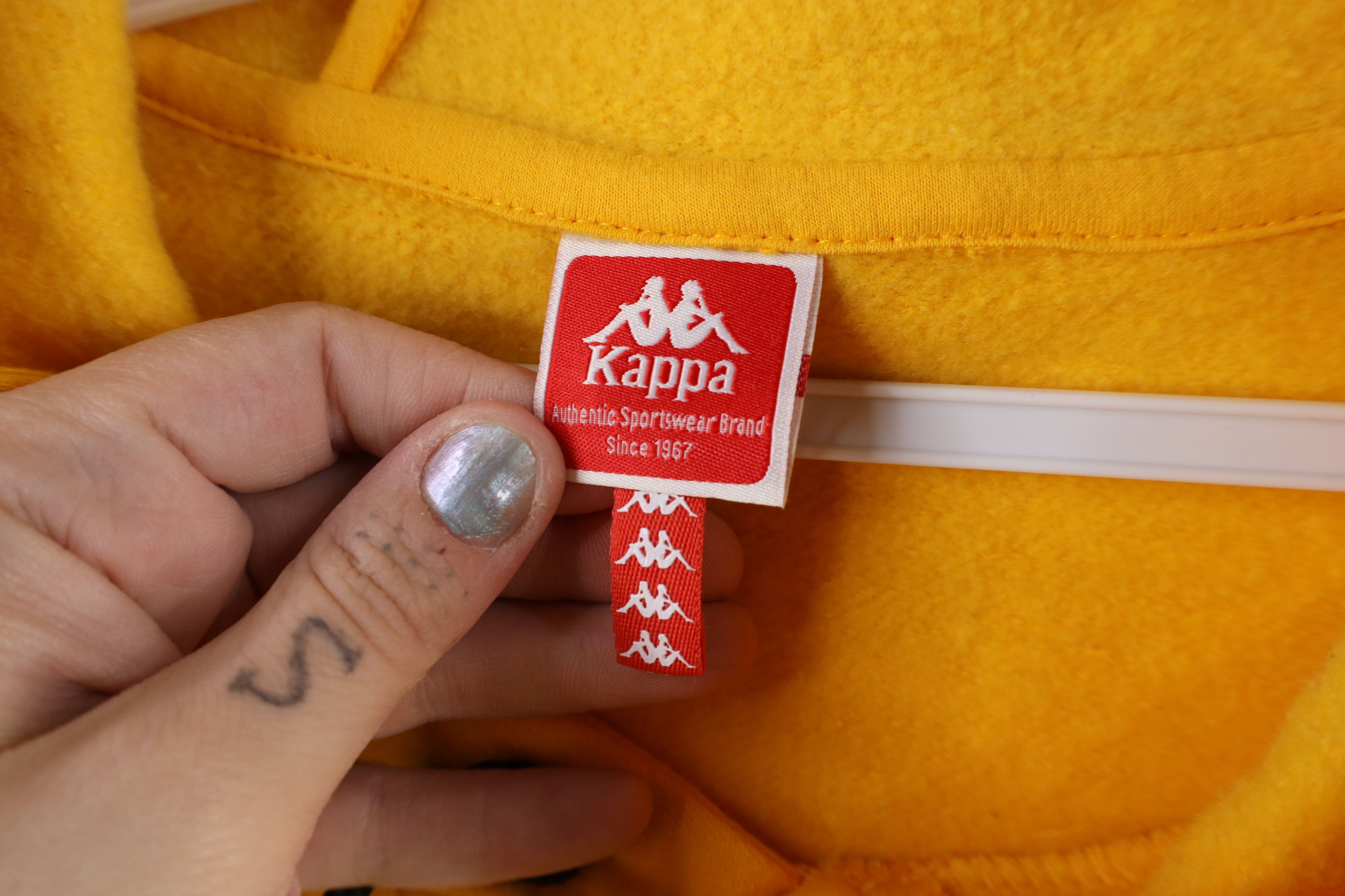 Kappa × Vintage Vintage Kappa Soccer Taped Logo Hoodie Sweatshirt Yellow Size US M / EU 48-50 / 2 - 10 Thumbnail
