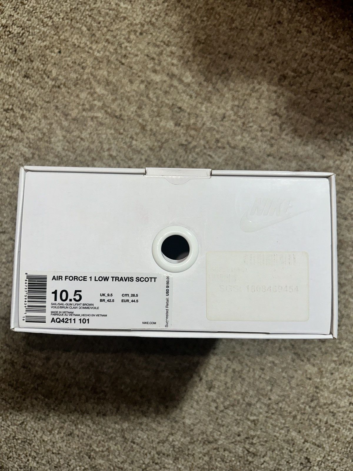 Nike Nike Air Force 1 Low Travis Scott Sail Size 10.5 Size US 10.5 / EU 43-44 - 15 Thumbnail