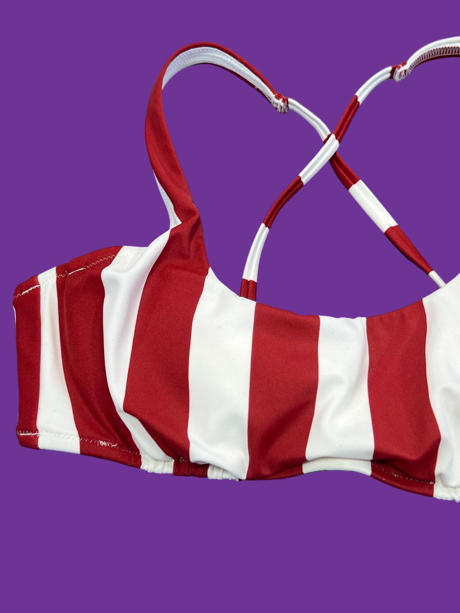 Other Shade & Shore - Women's Bralette Bikini Top - Red/White - 34 Size ONE SIZE - 10 Thumbnail