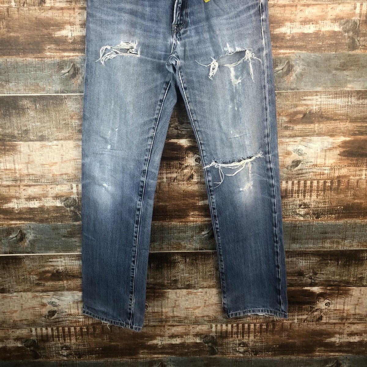 Japanese Brand Uniqlo japan ripped Distressed Denim Pants #A1394 Size US 31 - 3 Thumbnail