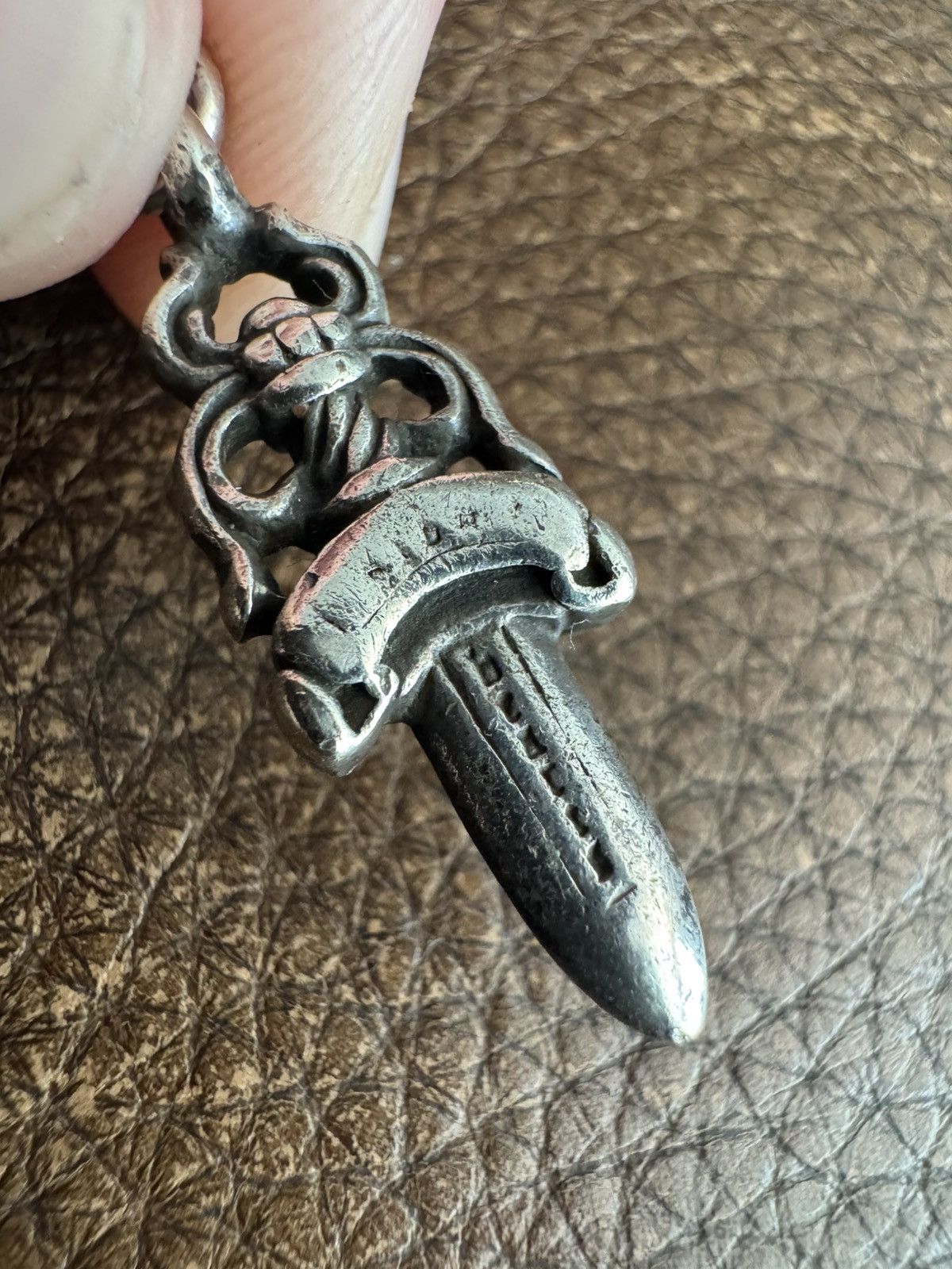 Chrome Hearts Vintage Chrome Hearts Silver #5 Dagger Pendant&Leather Strap Size ONE SIZE - 3 Thumbnail