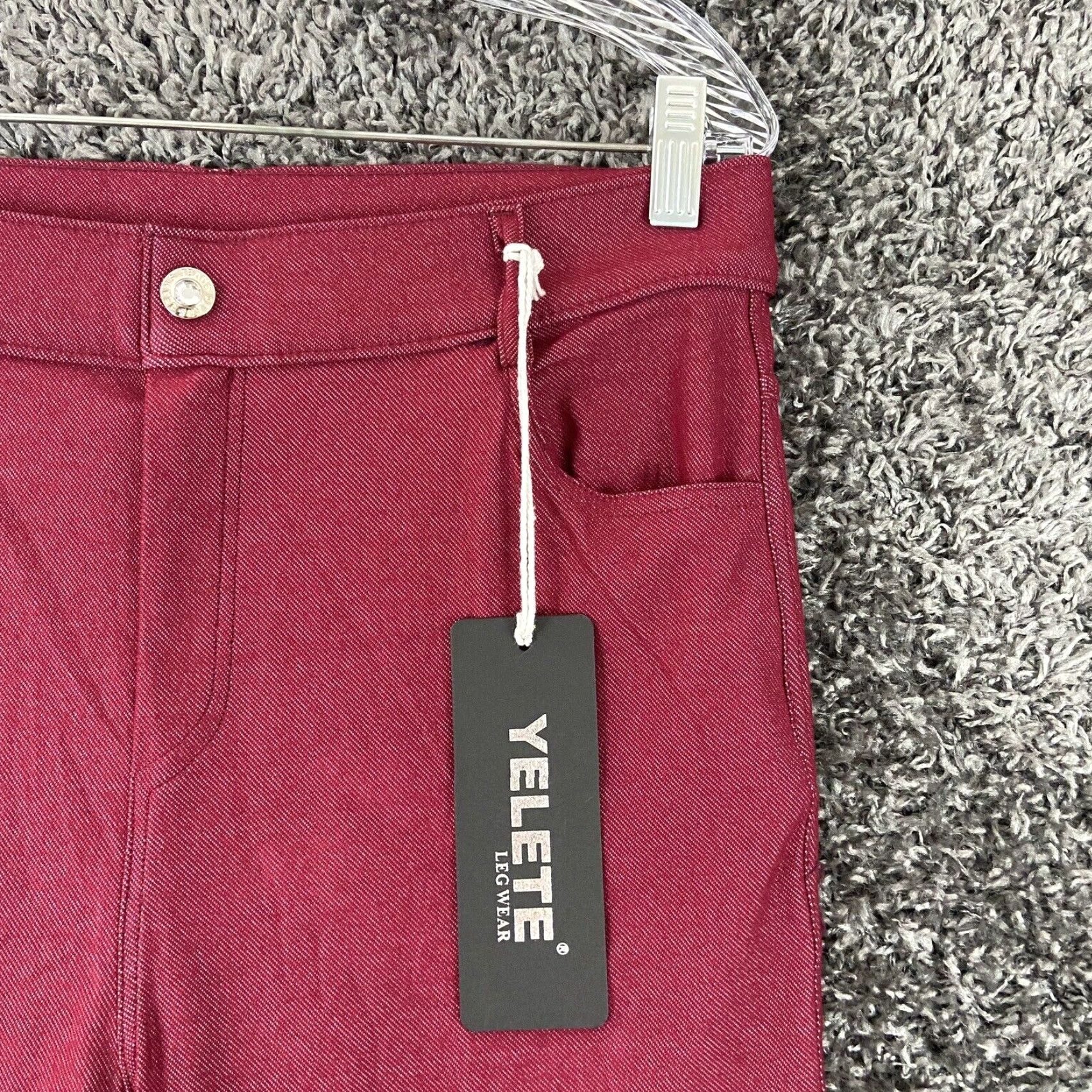 Vintage NEW Yelete Jeggings Women’s XL Red with Pockets Size 40" / US 18 - 3 Thumbnail