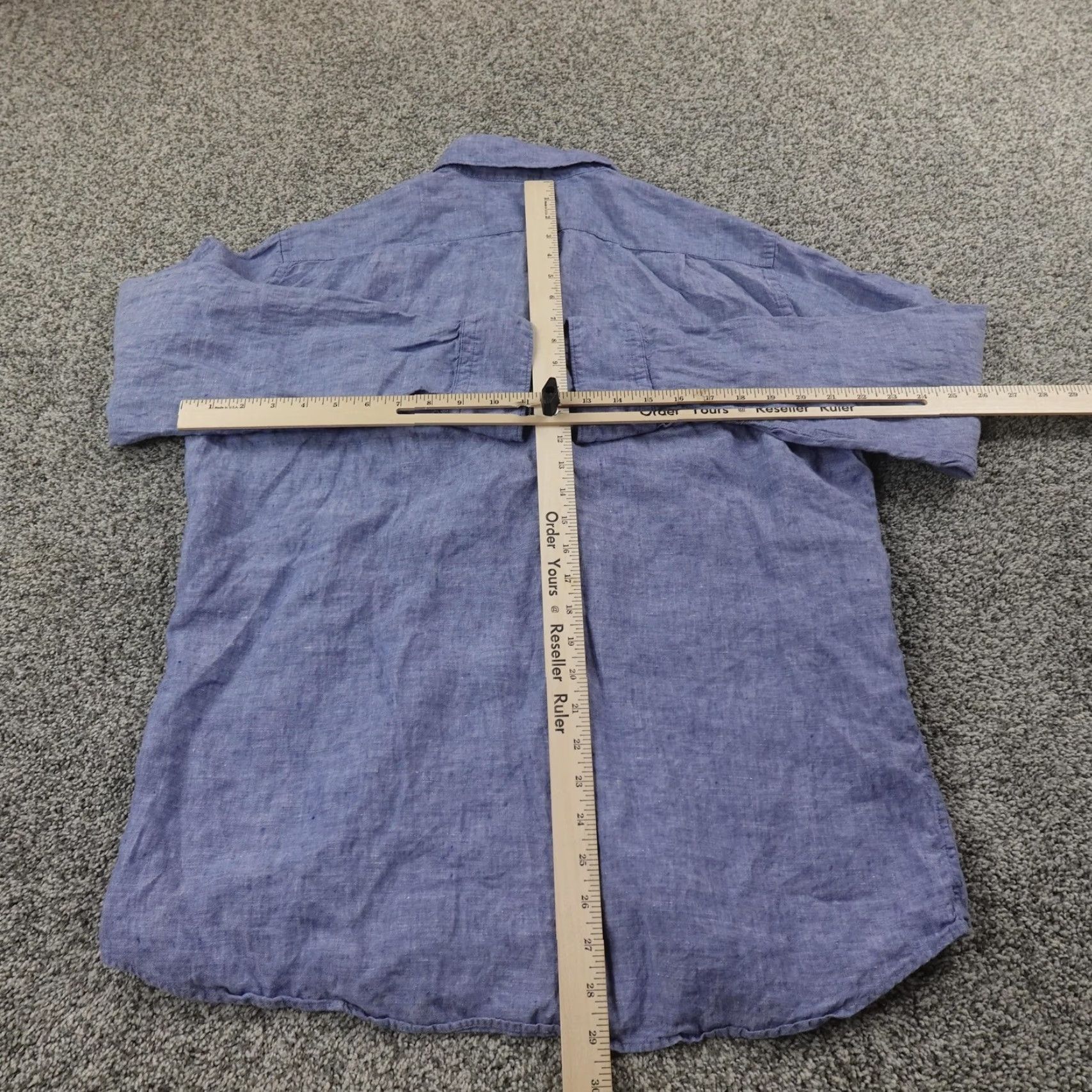 Uniqlo Uniqlo Shirt Mens XL Blue Linen Chambray Button Up Long Sleeve Casual Summer Top Size US XL / EU 56 / 4 - 5 Thumbnail