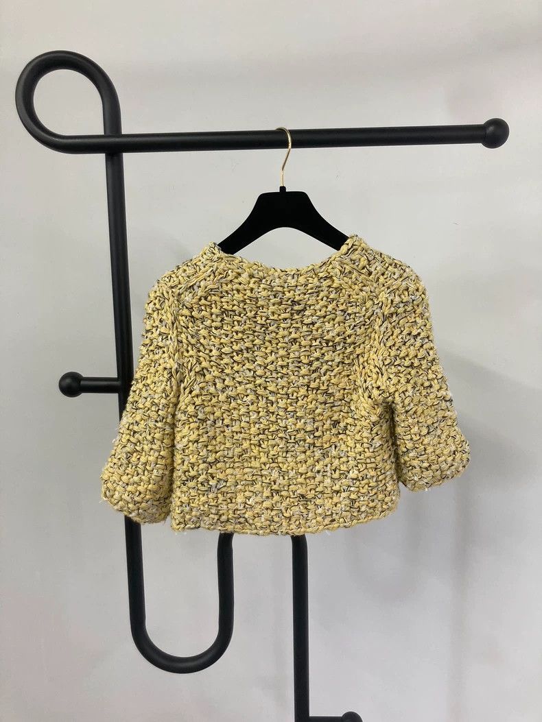 Chanel Chanel Lemon yellow knitted jacket Size XXS / US 00 / IT 34 - 2 Thumbnail