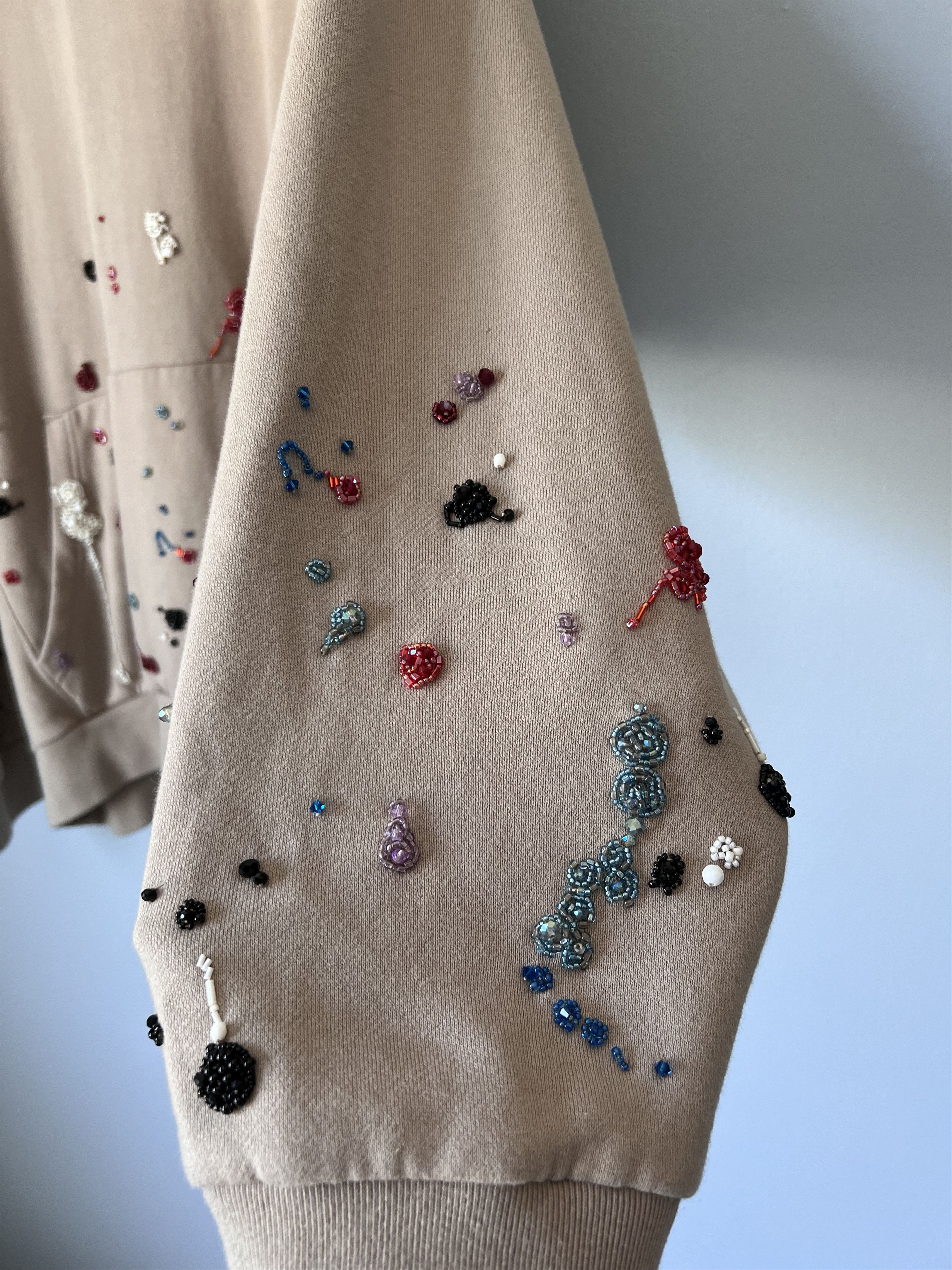 Undercover Undercover Beaded Paint Splatter Hoodie in Beige Size US XL / EU 56 / 4 - 6 Thumbnail