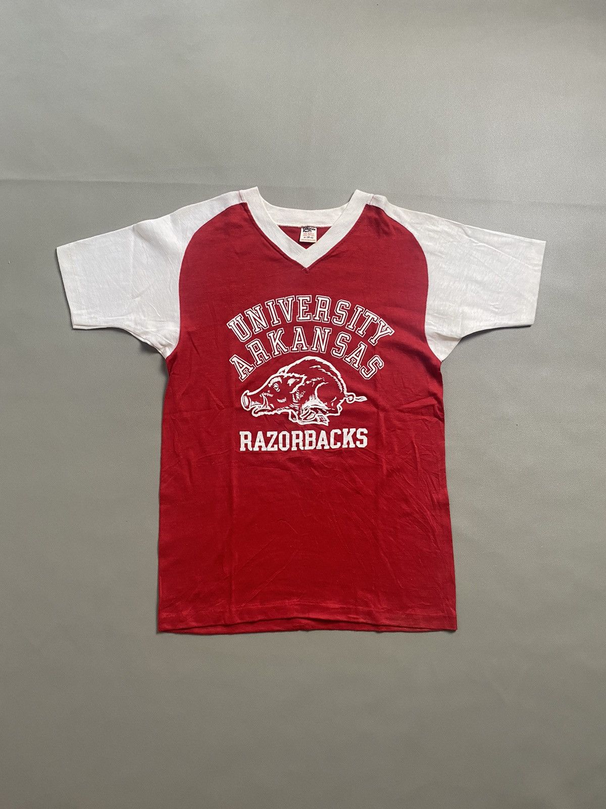 Vintage Vintage 80s University Arkansas Razorbacks Tshirt Size US M / EU 48-50 / 2 - 1 Thumbnail