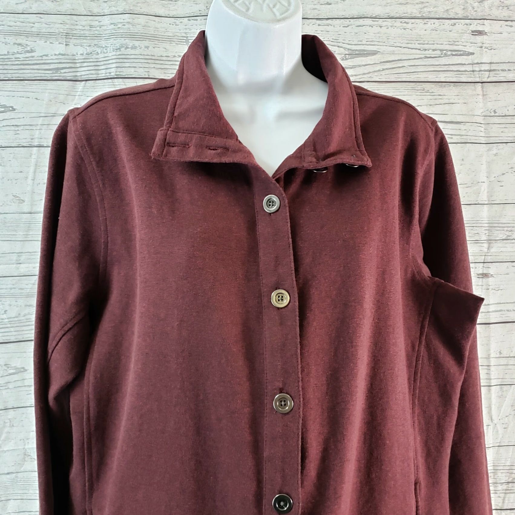 Vintage Duluth Jacket Womens XL Maroon Button Front Long Sleeve Cotton Blend Jacket Womens XL Maroon Button Front Long Sleeve Cotton Blend Size XL / US 12-14 / IT 48-50 - 2 Thumbnail