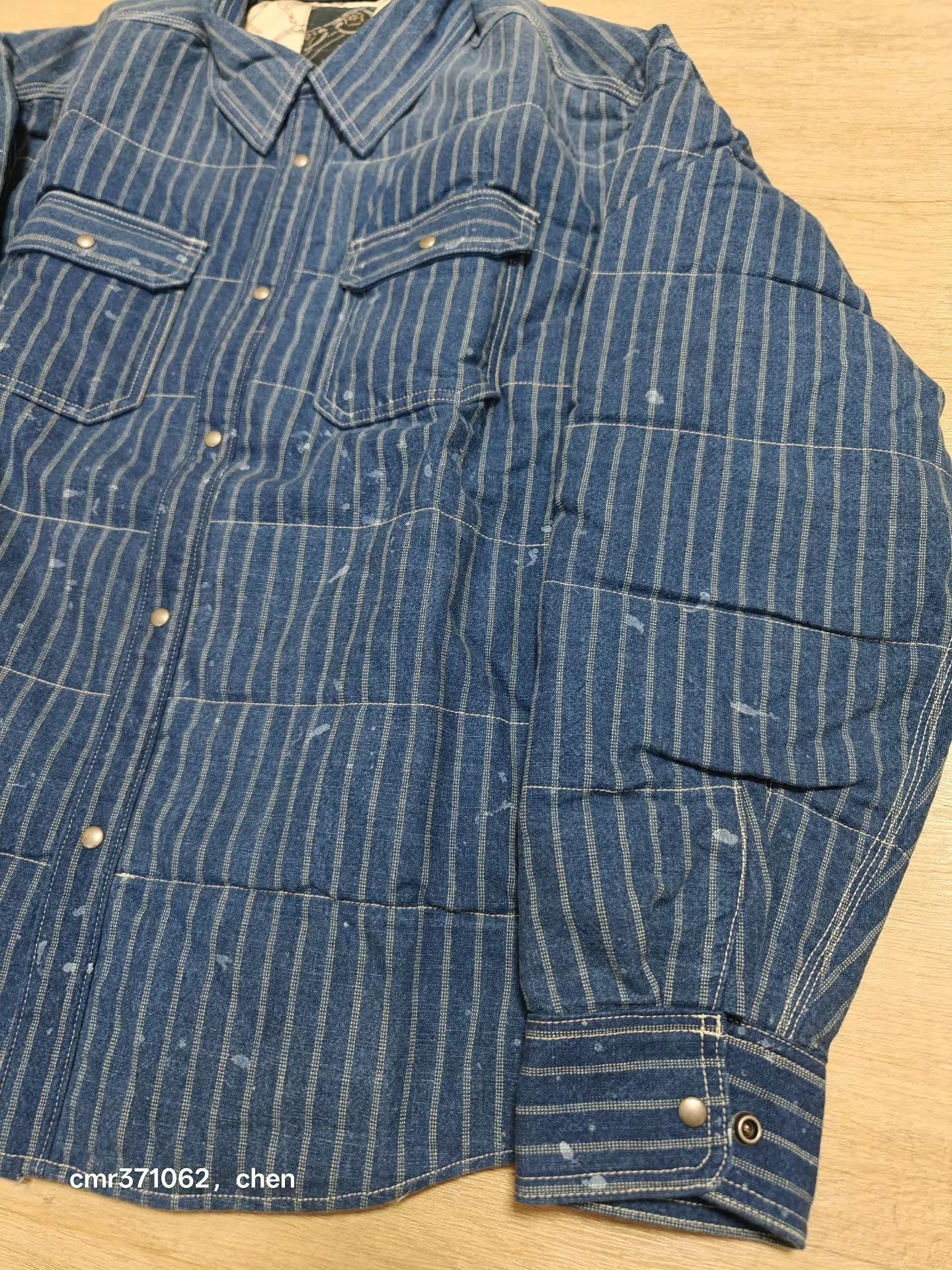 Visvim VISVIM 25 ICT HELLION DMGD Indigo Stripe Down JKT Size US XL / EU 56 / 4 - 4 Thumbnail