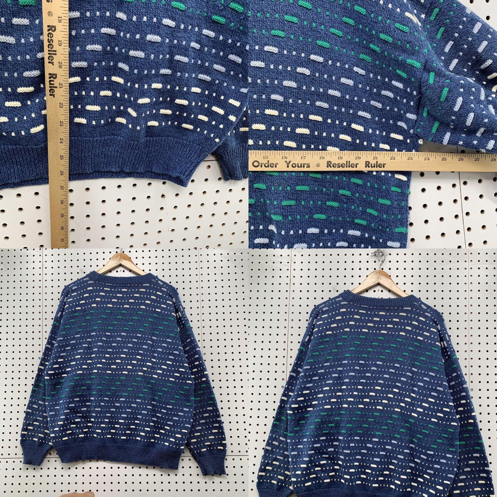 Vintage VINTAGE Peconic Bay Traders 3d Knit Sweater Blue XL Crewneck Pullover Made in USA Mens Sweatshirt Knit Pullover Geometric Pattern Winter 3d Knit Size US XL / EU 56 / 4 - 8 Thumbnail