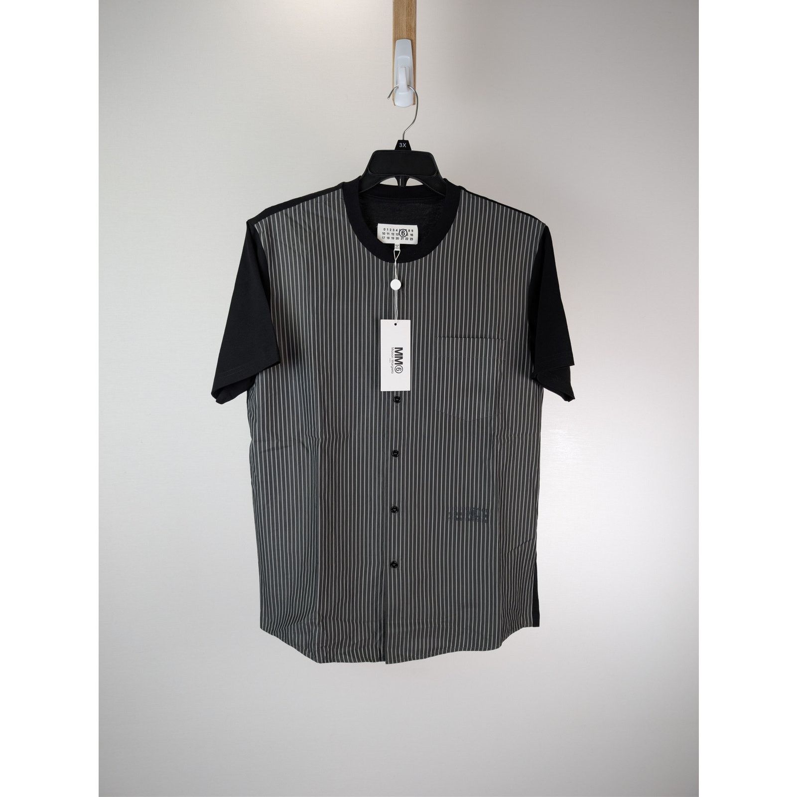 Maison Margiela o1rshd1 striped button-up t-shirt in Black Size US M / EU 48-50 / 2 - 1 Thumbnail