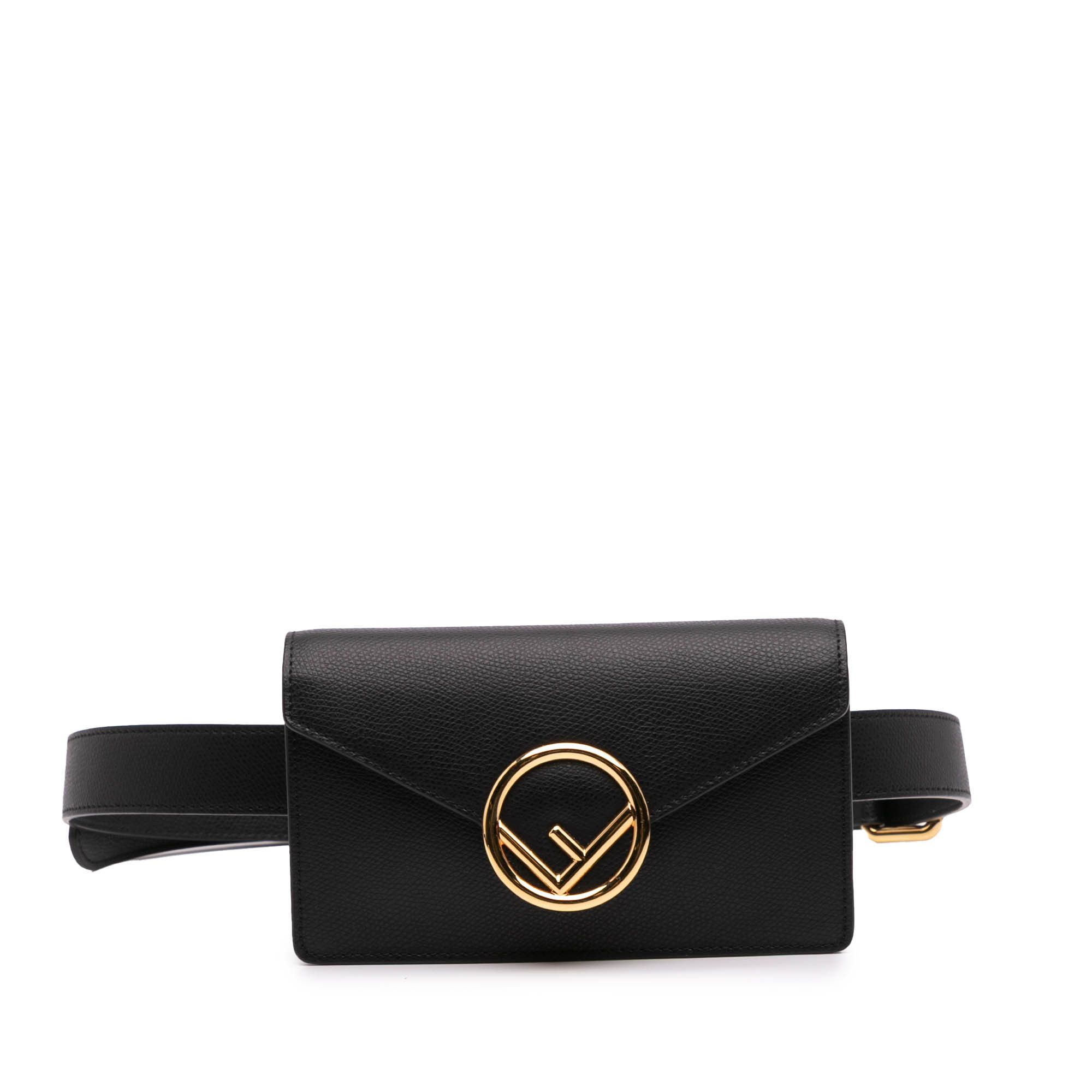 Fendi Vitello Cruise F Is Fendi Envelope Belt Bag in Black, Women's