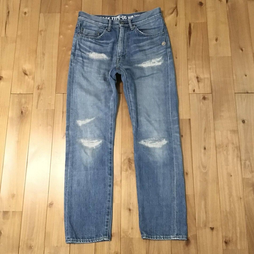 Bape BAPE STA DAMAGED TYPE5 Slim Taper Denim Pants APE ★size S Size US 30 / EU 46 - 2 Thumbnail