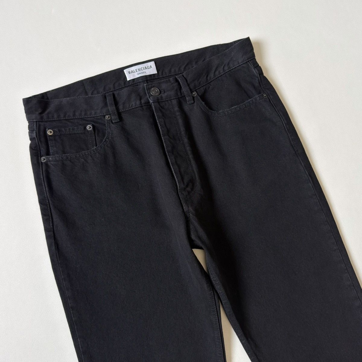 Balenciaga 2021 Washed Black Straight Leg Jeans Size US 34 / EU 50 - 6 Thumbnail