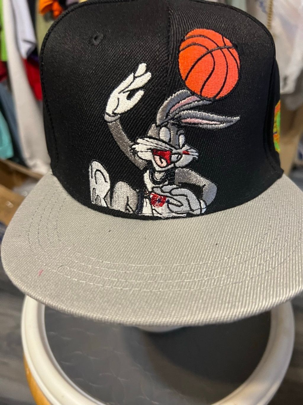 Other Men's Space Jam Bugs Bunny Black Gray Snapback Hat One Size Size ONE SIZE - 1 Thumbnail