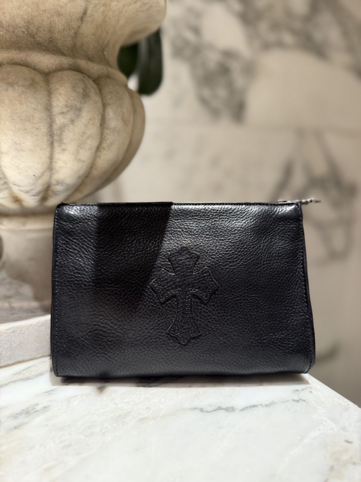 Chrome Hearts CHROME HEARTS RARE LEATHER POUCH / CLUTCH / WALLET Size ONE SIZE - 1 Thumbnail