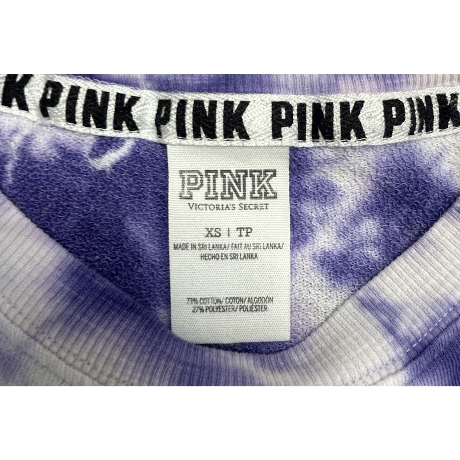 Victoria's Secret Victorias Secret Pink French Terry Tie Dye Varsity Purple XS Size XS / US 0-2 / IT 36-38 - 5 Thumbnail