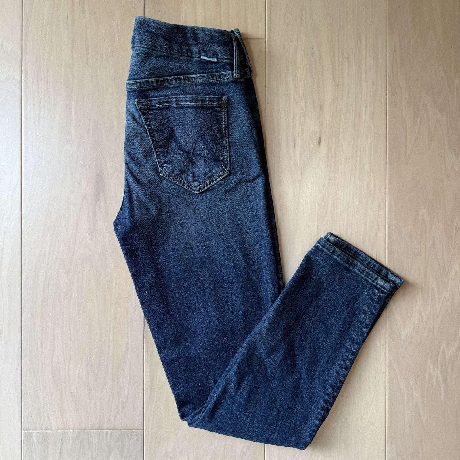 MOTHER Mother Looker Crop Jeans Women's 26 Blue Dark Wash Glam Size 26" / US 2 / IT 38 - 2 Thumbnail