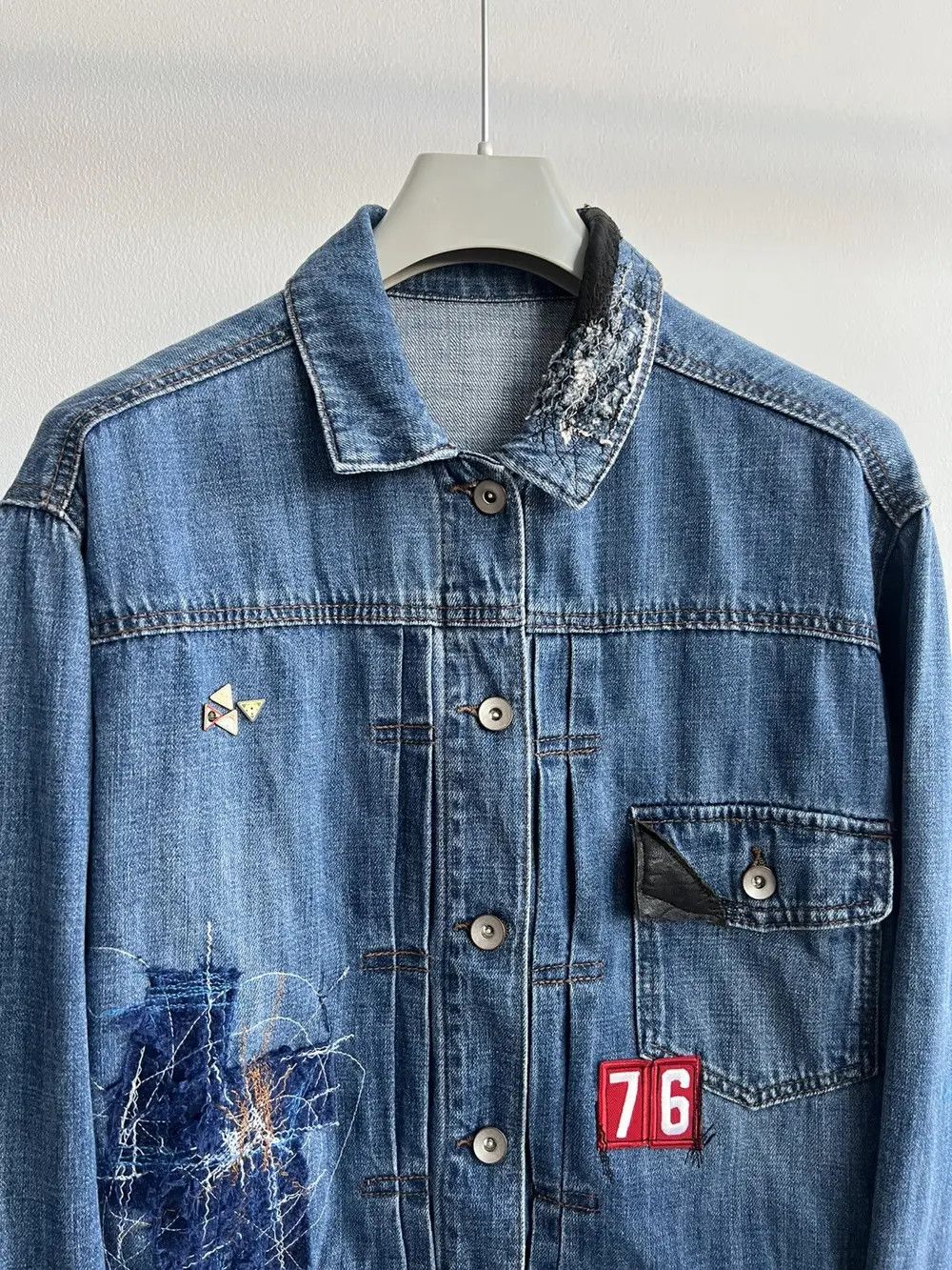 Vintage Trashed Vintage Denim Jacket Distressed Grunge Size US S / EU 44-46 / 1 - 2 Thumbnail