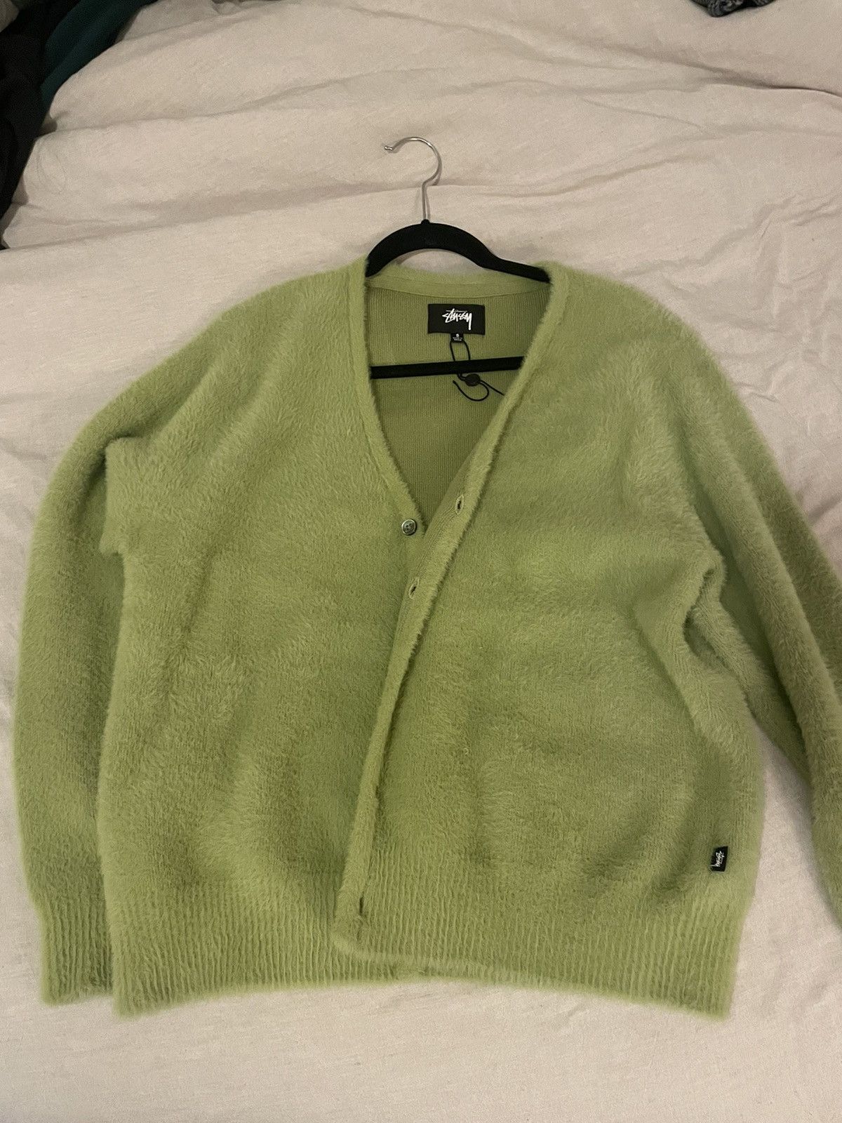 image of Stussy Shaggy Cardigan Lime, Men's (Size Small)