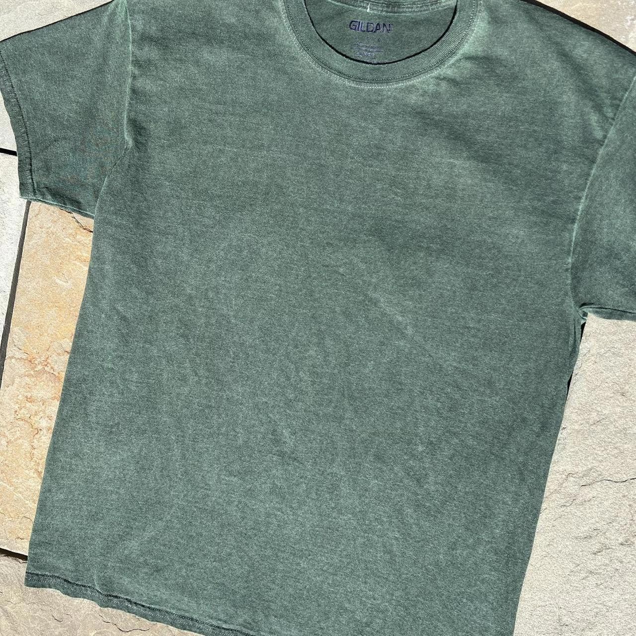 Gildan New Reworked Overdyed Dark Green Garment Dyed T-Shirt Size US M / EU 48-50 / 2 - 2 Thumbnail