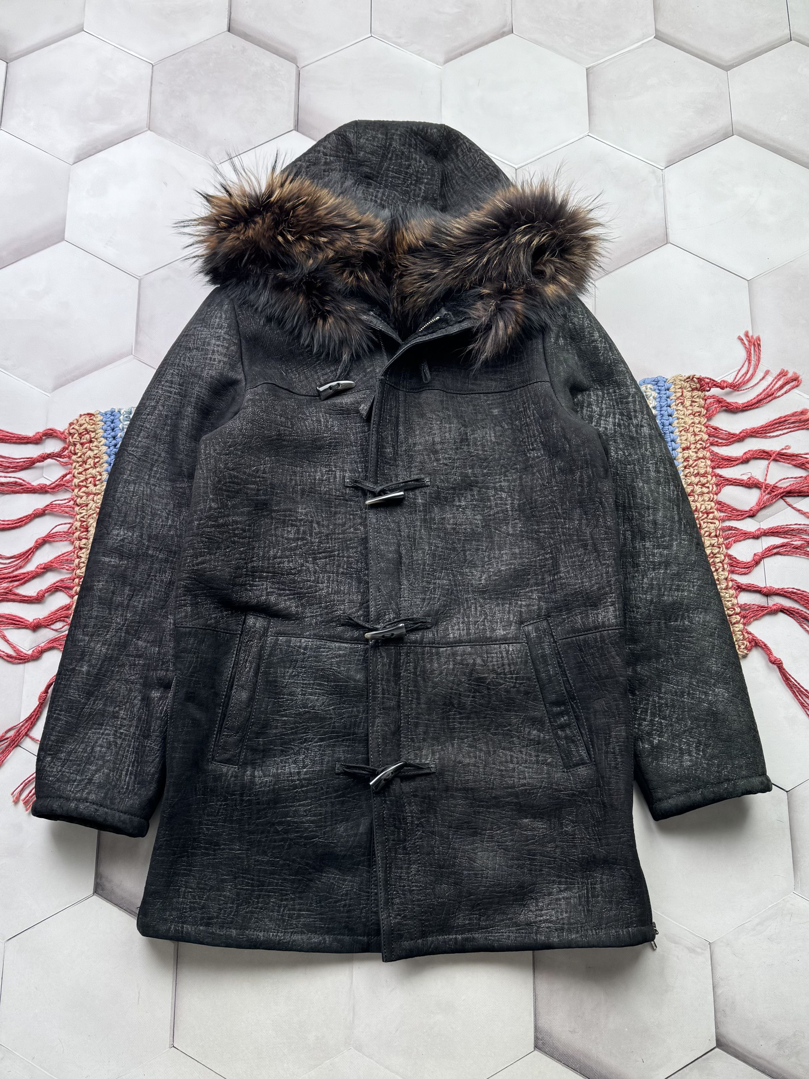 Japanese Brand Vintage Real Sheepskin Coat (E4) Size L / US 10 / IT 46 - 1 Thumbnail