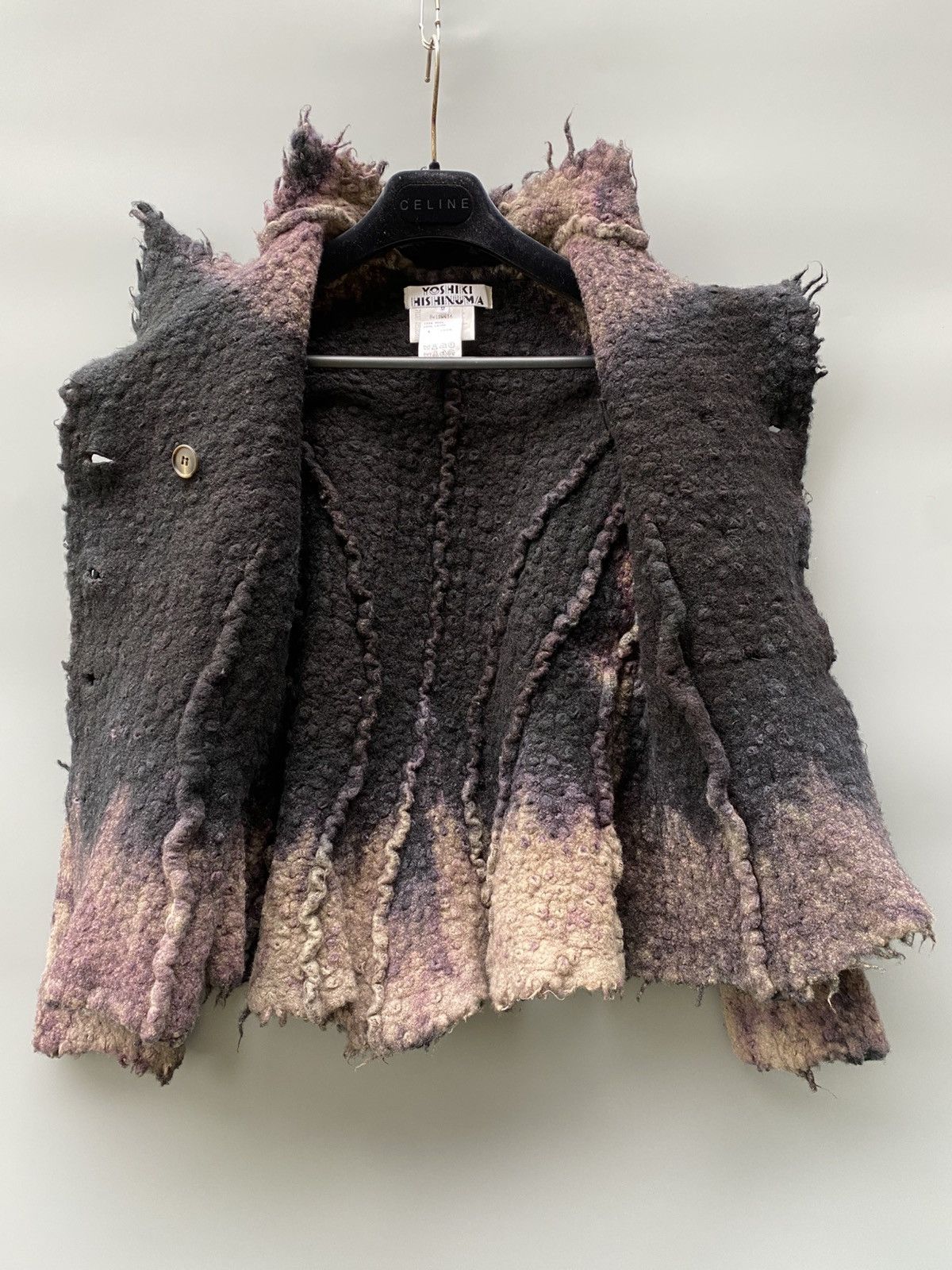 Japanese Brand A/W 1998 - Yoshiki Hishinuma- Gradient Dyed Wool Jacket Size S / US 4 / IT 40 - 16 Thumbnail