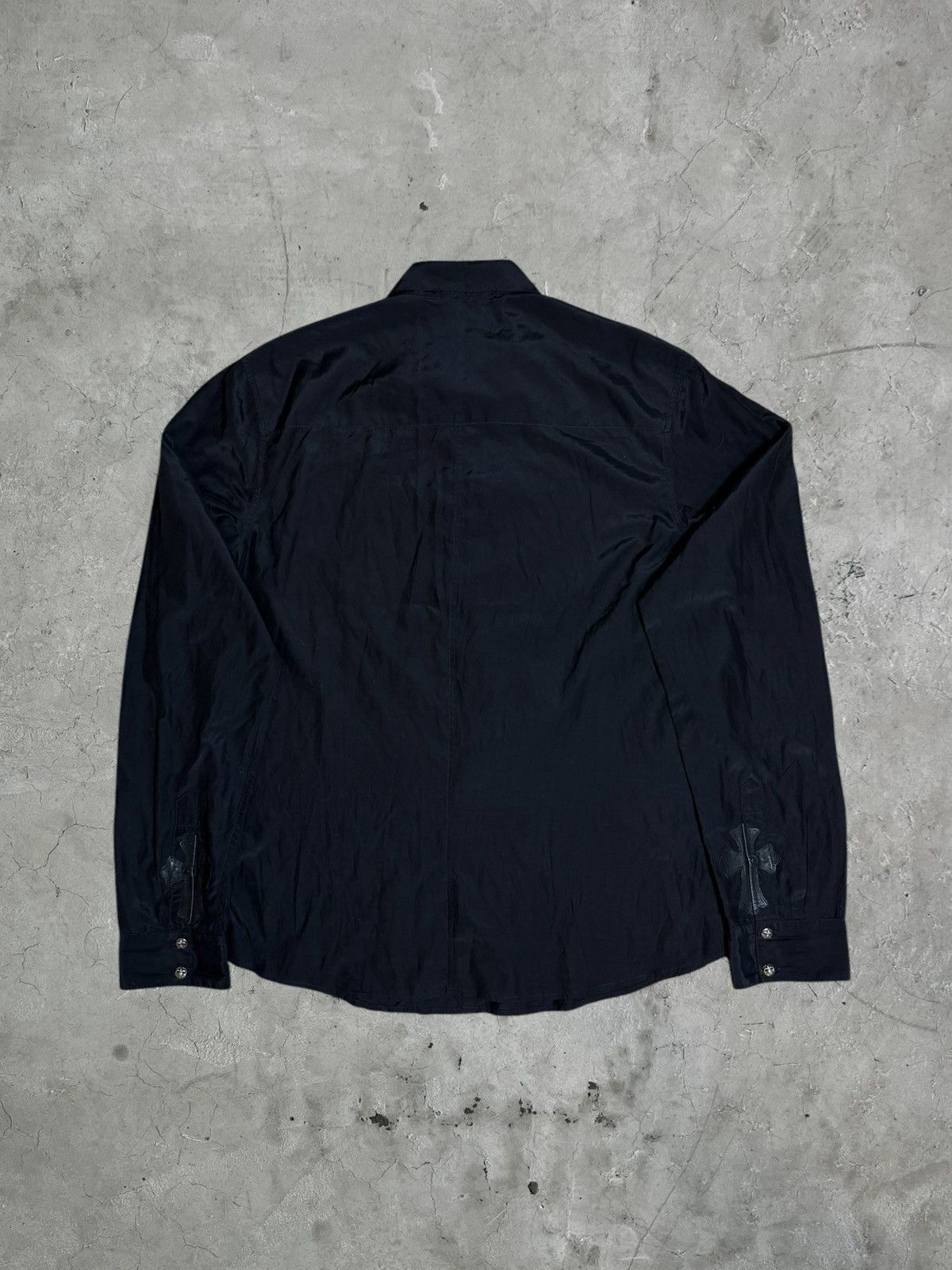 Chrome Hearts Chrome Hearts Leather Patch Silk Shirt Size US XL / EU 56 / 4 - 9 Thumbnail
