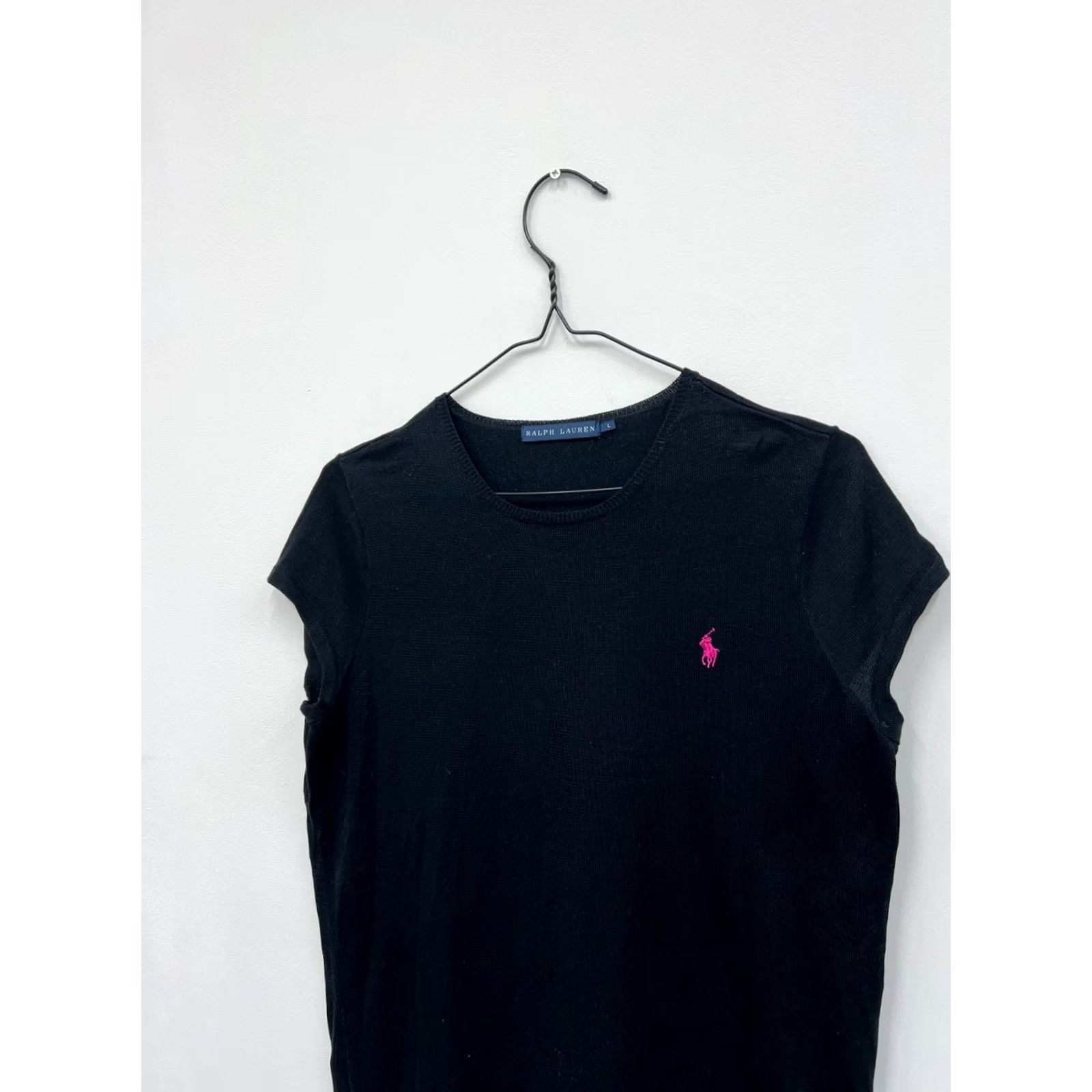 Polo Ralph Lauren VINTAGE Polo Ralph Lauren Dress Shirt Blouse Shirt Women Size L Black Logo Crew Neck Short Sleeve Vintage Yes Womens Size L / US 10 / IT 46 - 2 Thumbnail