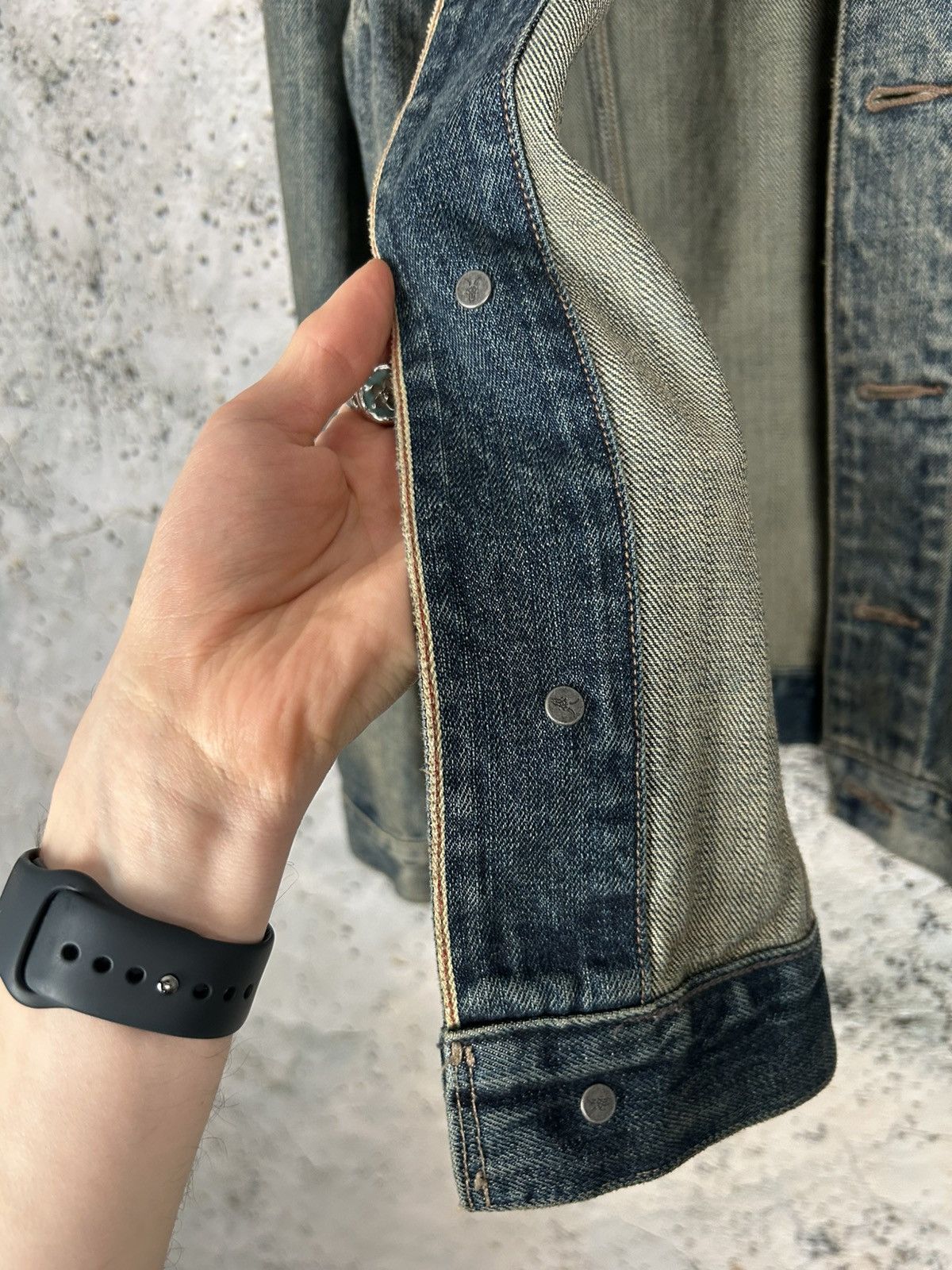 Allsaints Allsaints Japanese Fabric Denim Jacket Avant Garde Grunge Size US L / EU 52-54 / 3 - 6 Thumbnail
