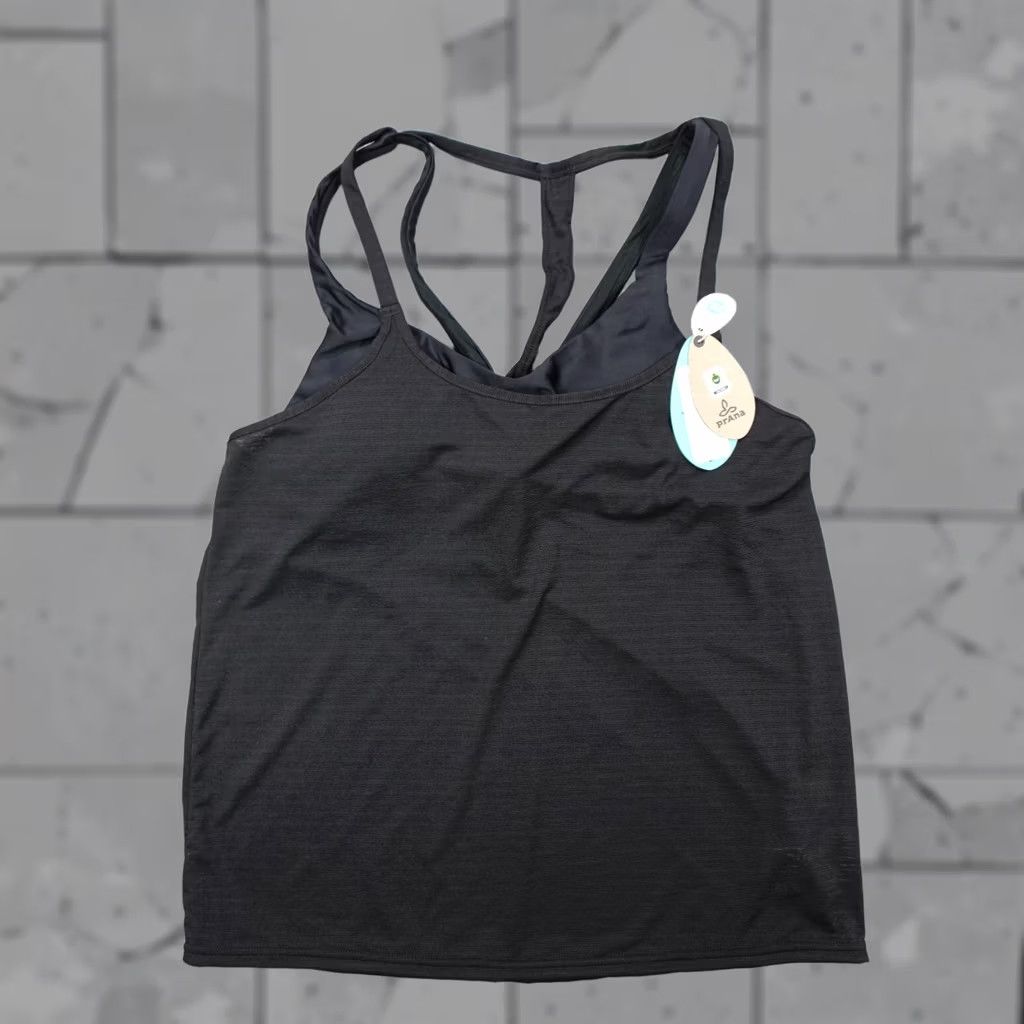 Prana prAna Ainsley Tankini Tank Women XS Black Solid Nylon Spandex Adjustable Strap Removable Pads 1964801 Size ONE SIZE - 1 Thumbnail