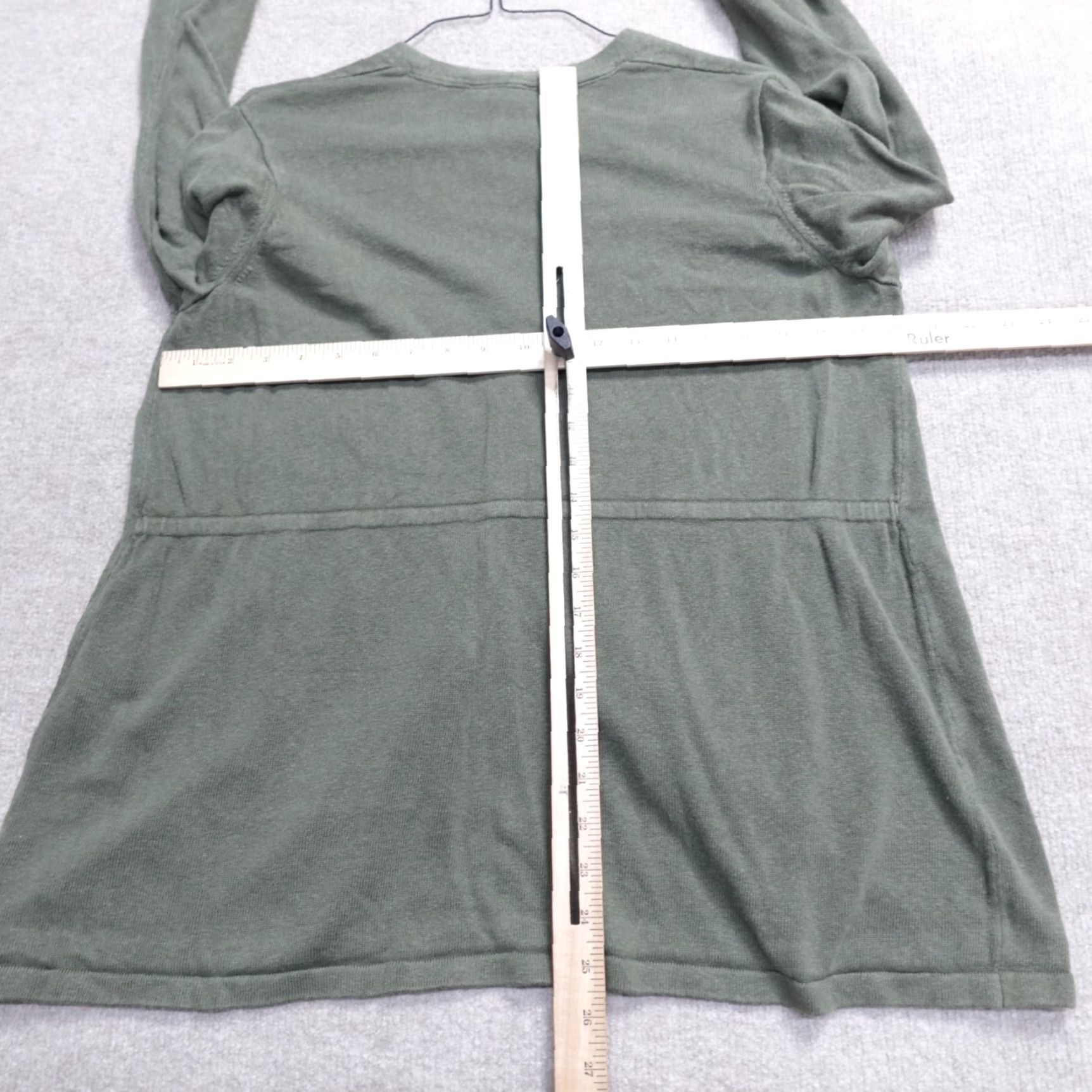 J. Jill J. Jill Cardigan Sweater Womens 1X Green Solid Linen Rayon Long Sleeve Knit Size XL / US 12-14 / IT 48-50 - 4 Thumbnail